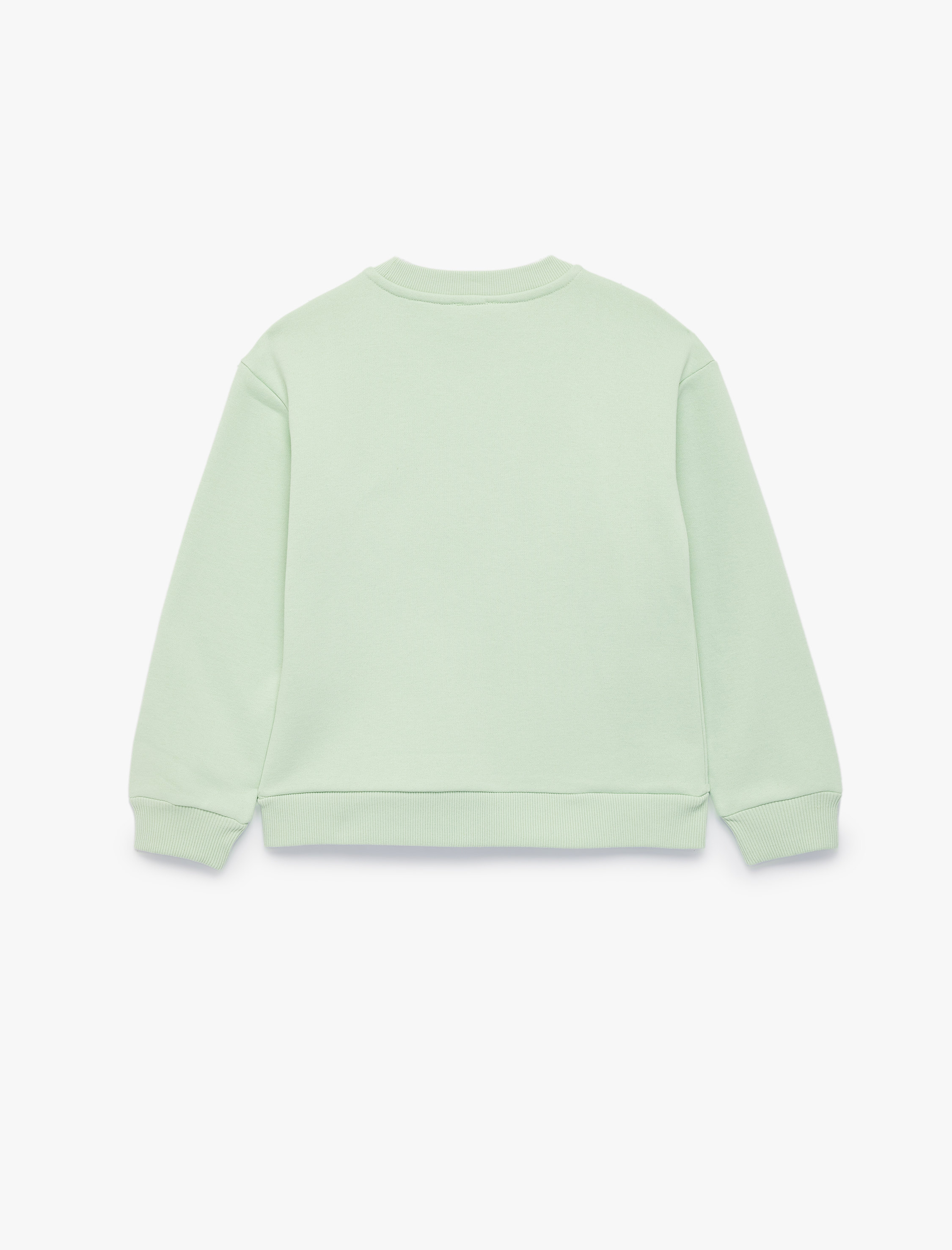  Kız Çocuk Hayvan Baskılı Şardonlu Bisiklet Yaka Uzun Kollu Sweatshirt