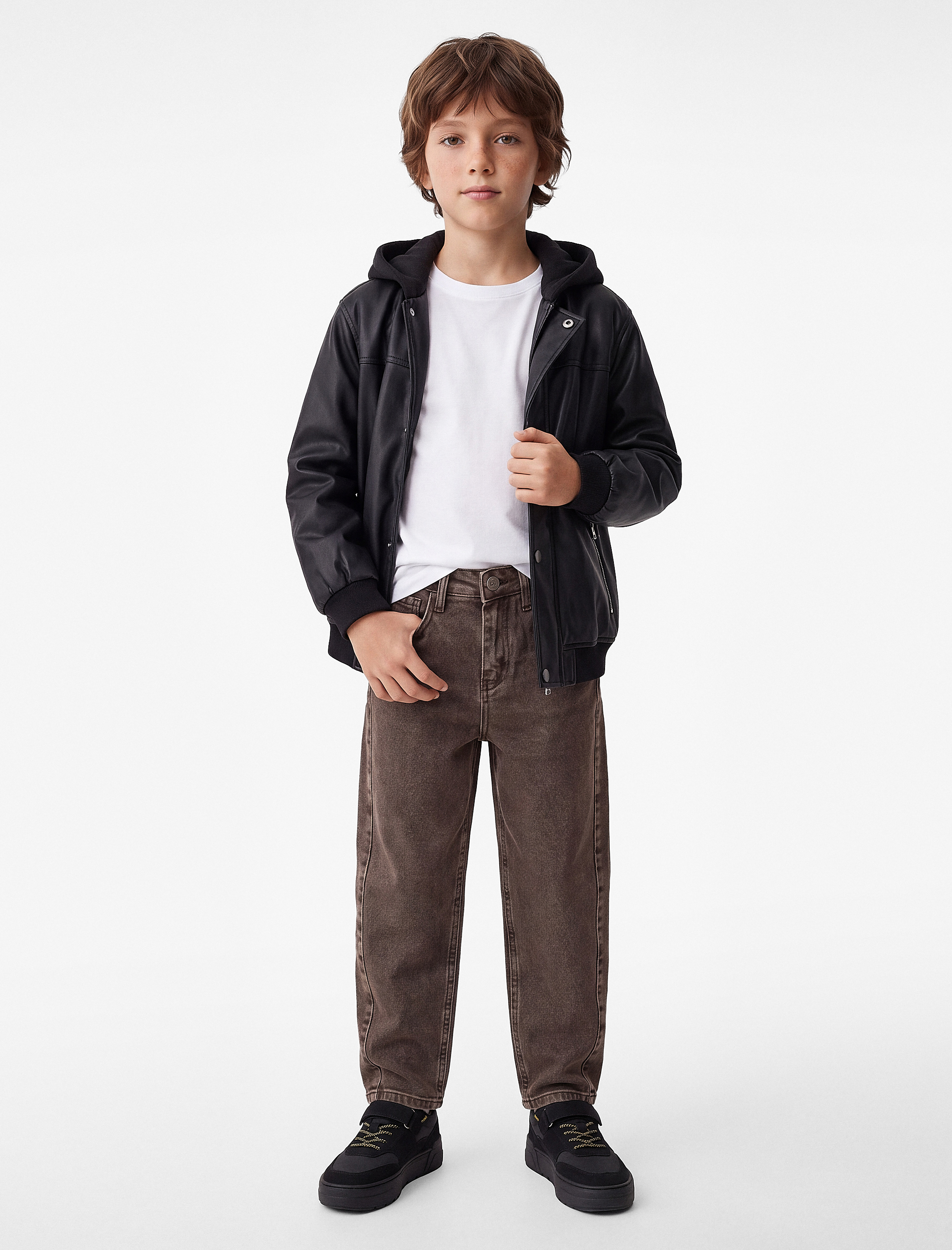  Erkek Çocuk Cepli Rahat Kesim Pamuklu Denim Pantolon