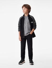 Pamuklu Cep Detaylı Uzun Kollu Şardonlu Dik Yaka Fermuarlı Sweatshirt