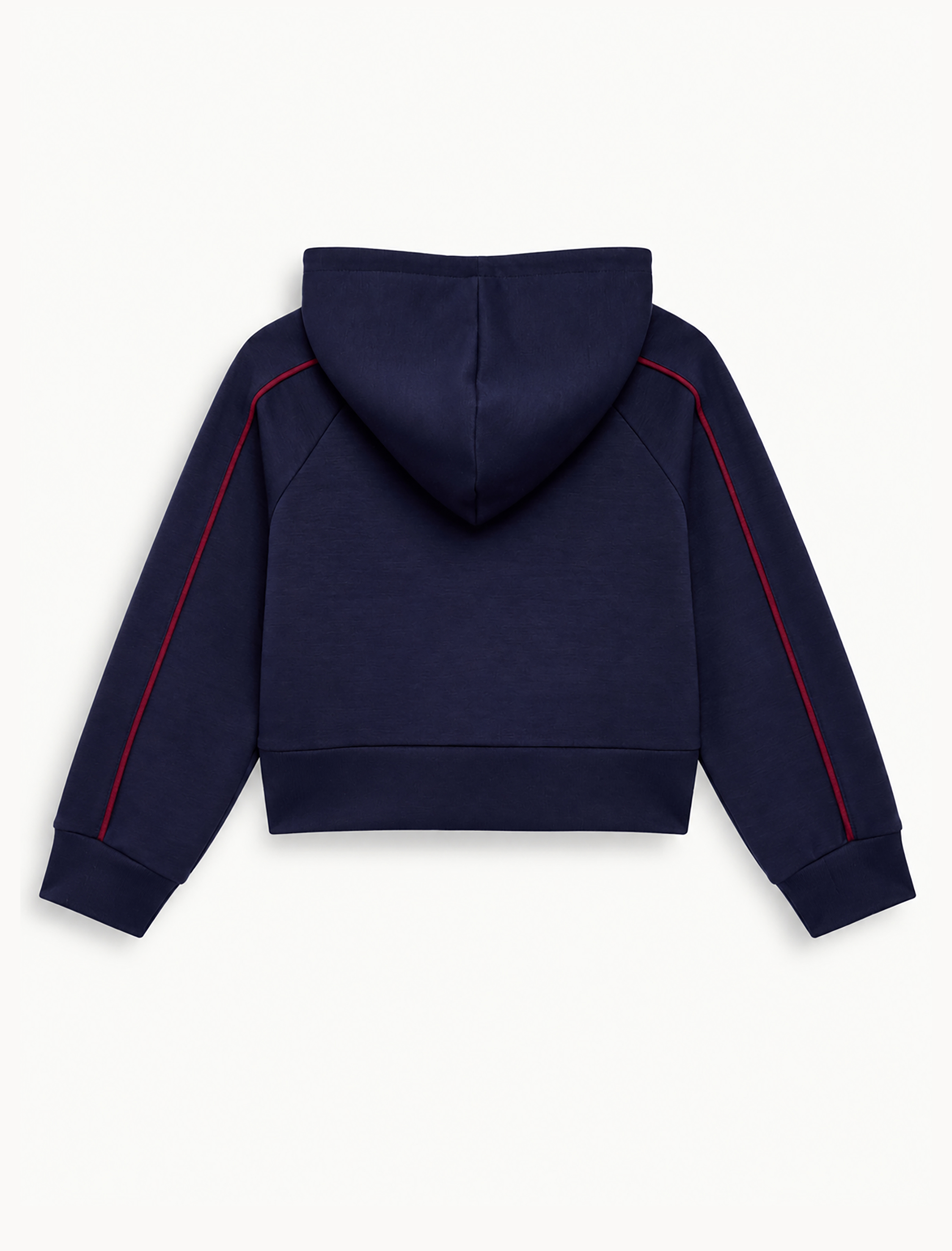  Kız Çocuk Biyeli Modal Kumaş Yarım Fermuarlı Uzun Kollu Kapüşonlu Sweatshirt