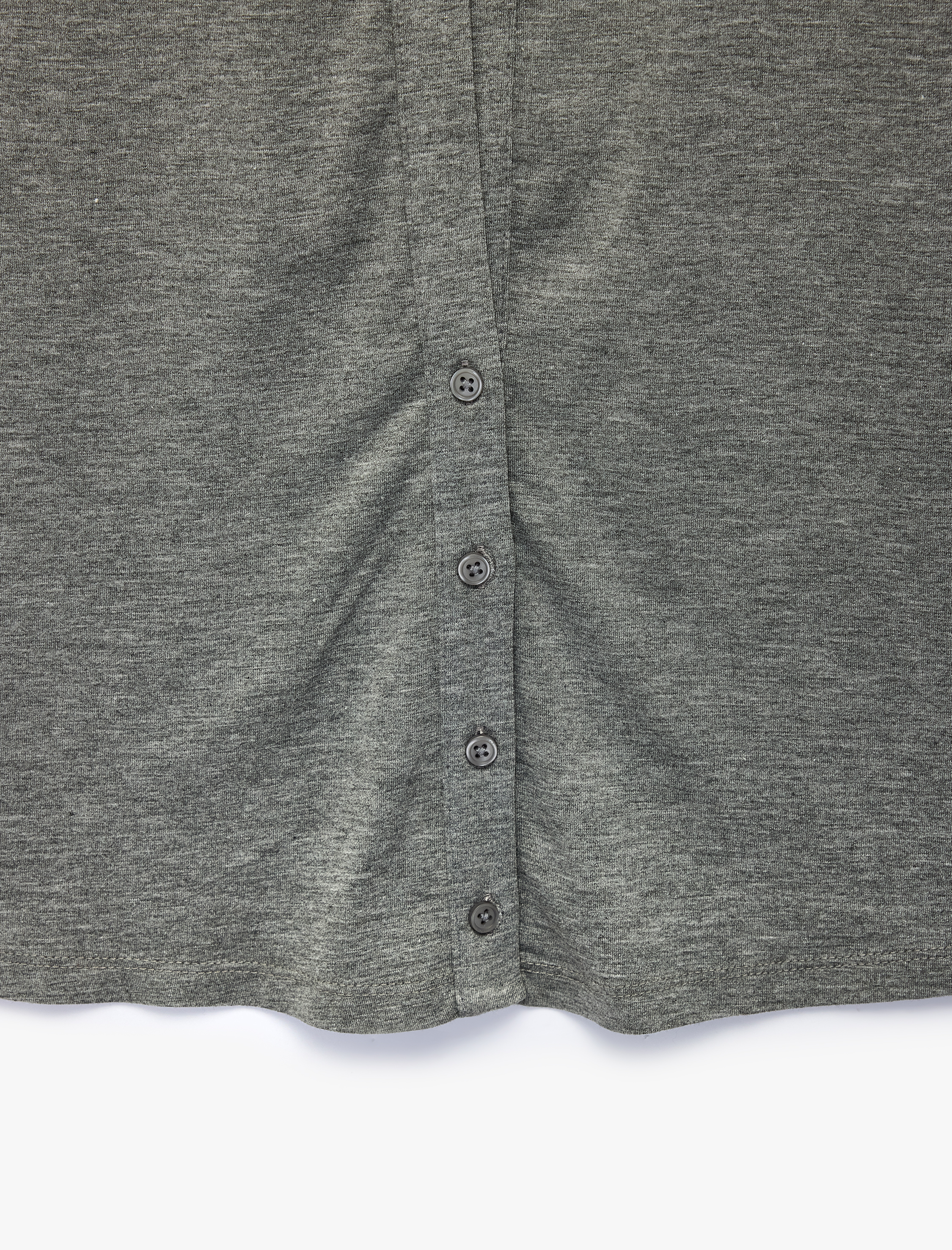   Slim Fit Uzun Kollu Bisiklet Yaka Düğmeli Uzun Bluz