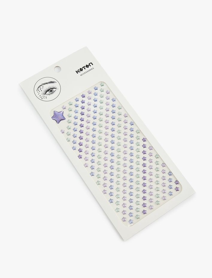 Kadın Yıldız Desenli Taşlı Sticker Seti