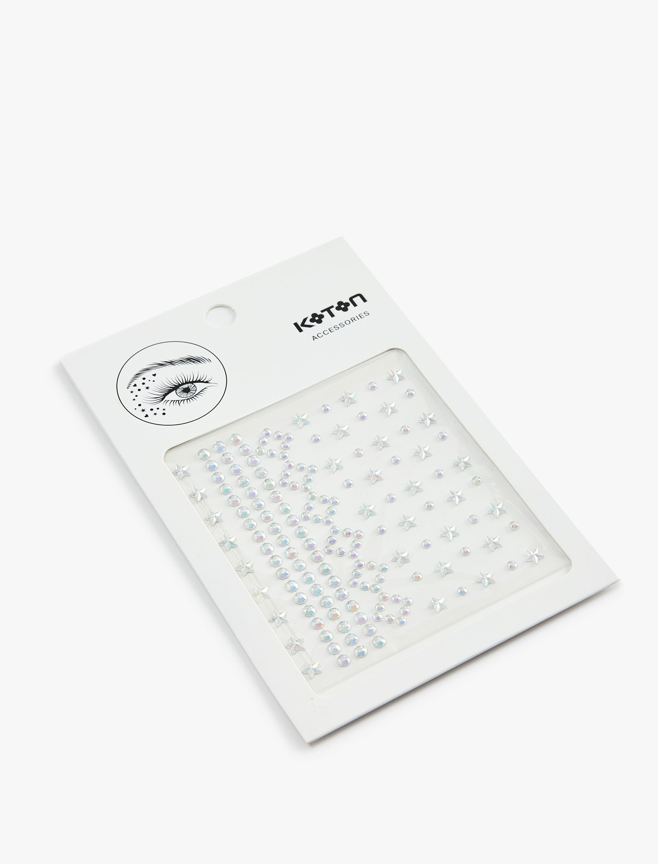  Kadın Yıldız ve Taş Detaylı Parlak Yüz Sticker Seti