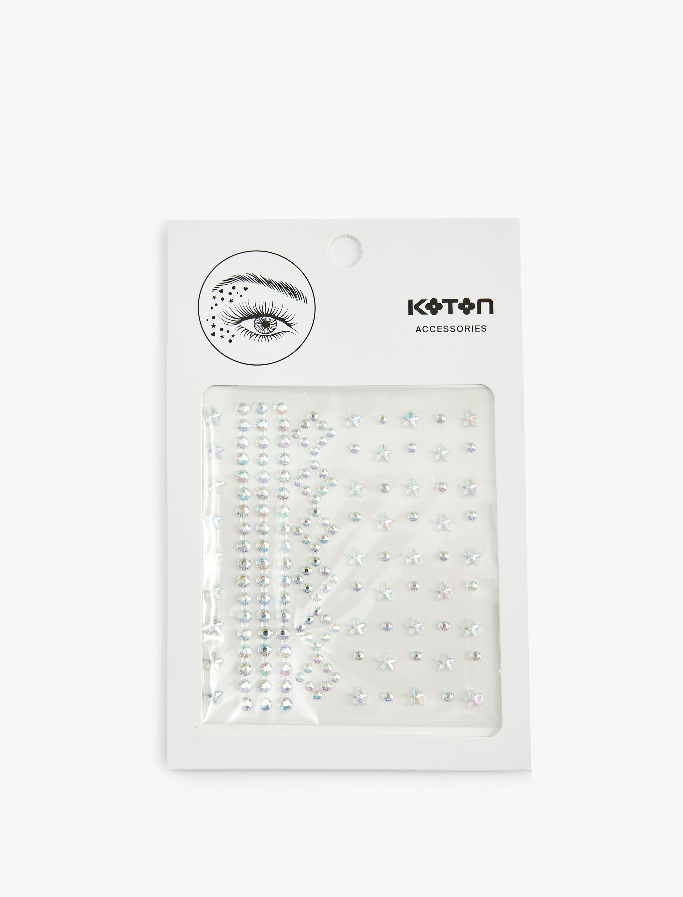  Kadın Yıldız ve Taş Detaylı Parlak Yüz Sticker Seti