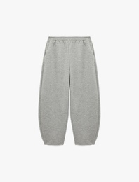 Beli Lastikli Rahat Kalıp Cepli Uzun Örme Pijama Altı