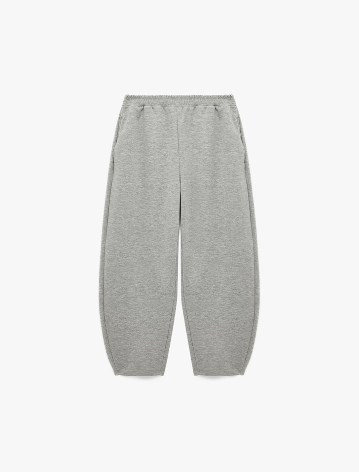  Beli Lastikli Rahat Kalıp Cepli Uzun Örme Pijama Altı