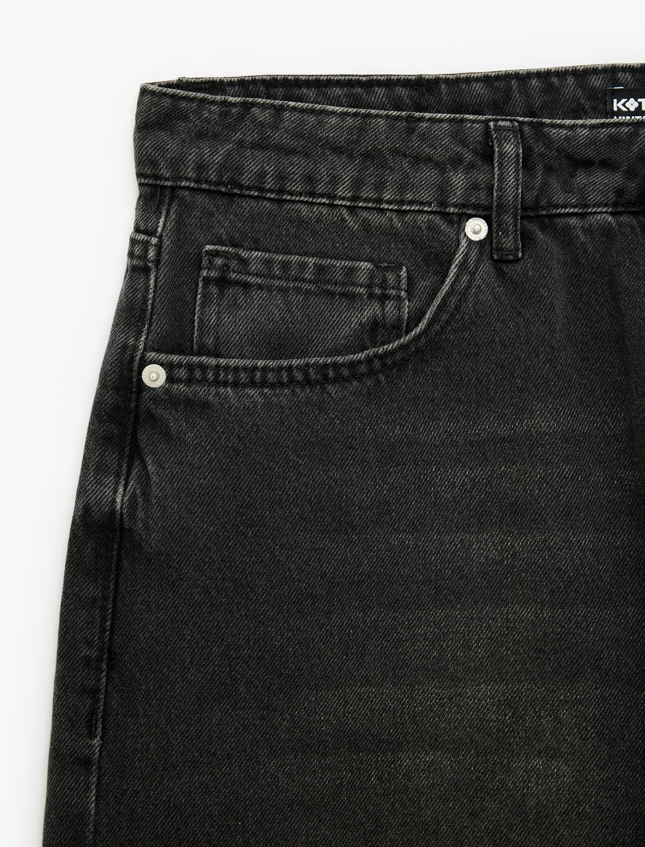   Normal Bel Cepli Pamuklu Vintage Straight Fit Jean Pantolon