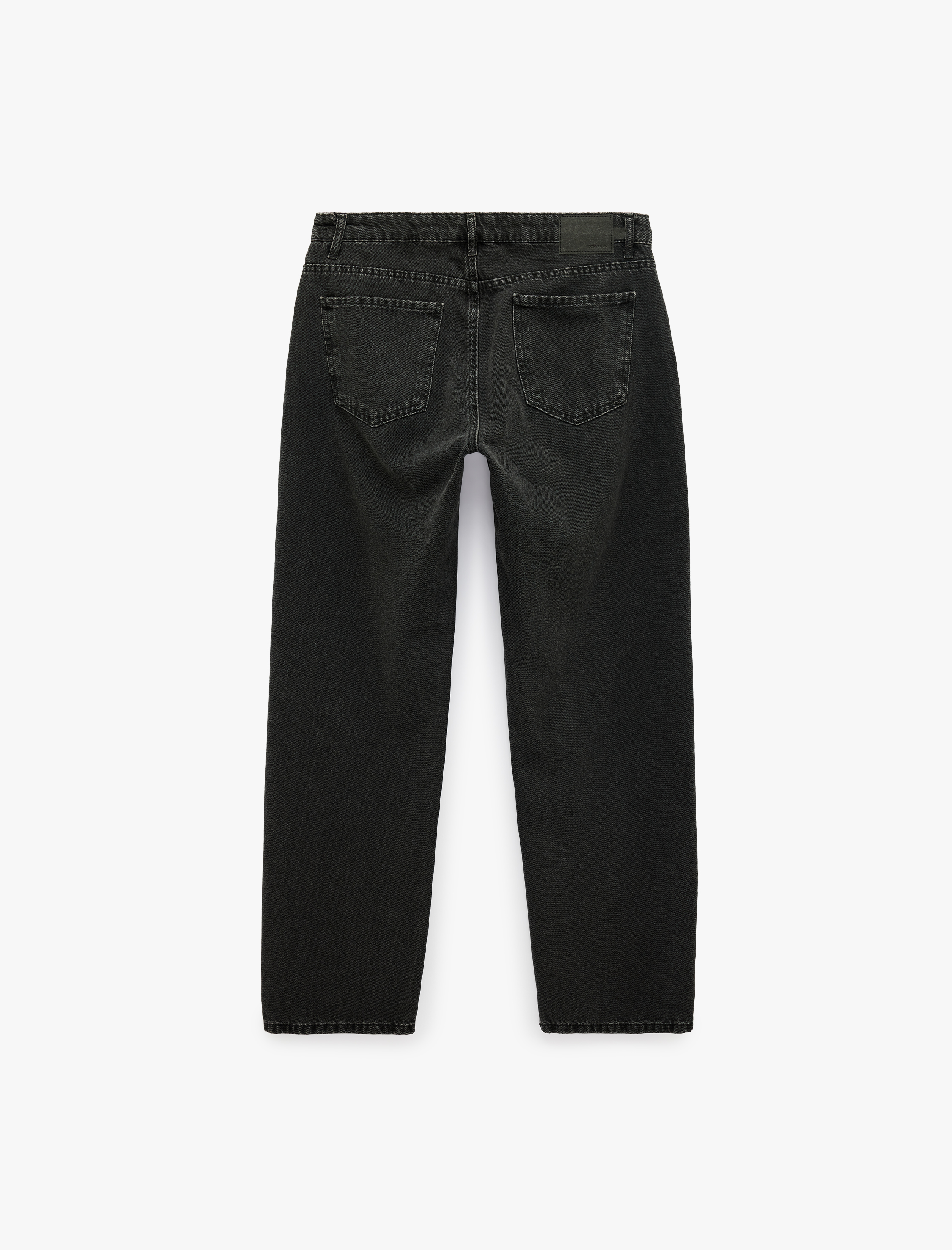   Normal Bel Cepli Pamuklu Vintage Straight Fit Jean Pantolon