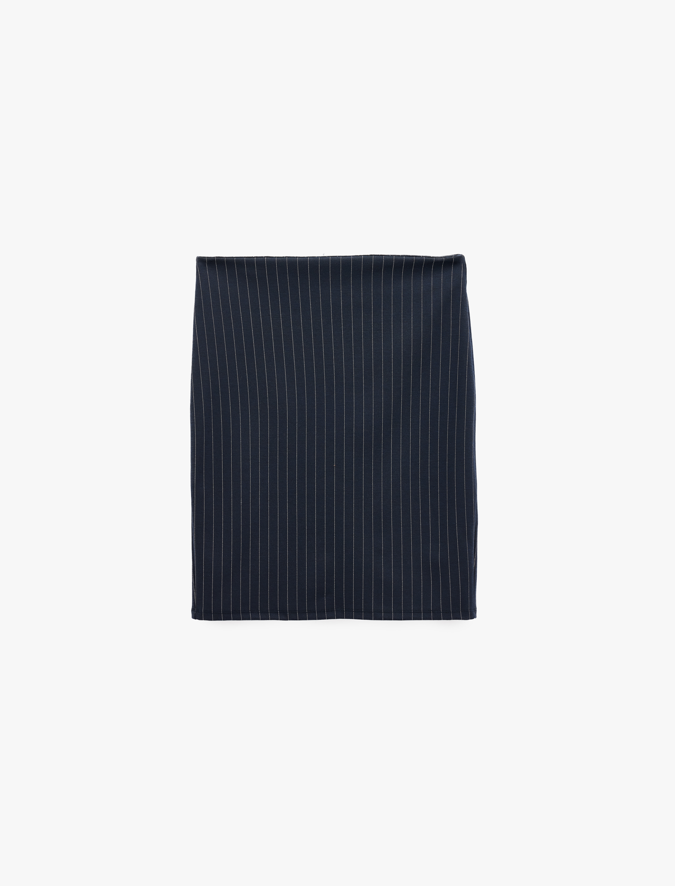   Yırtmaçlı Slim Fit Çizgili Midi Etek