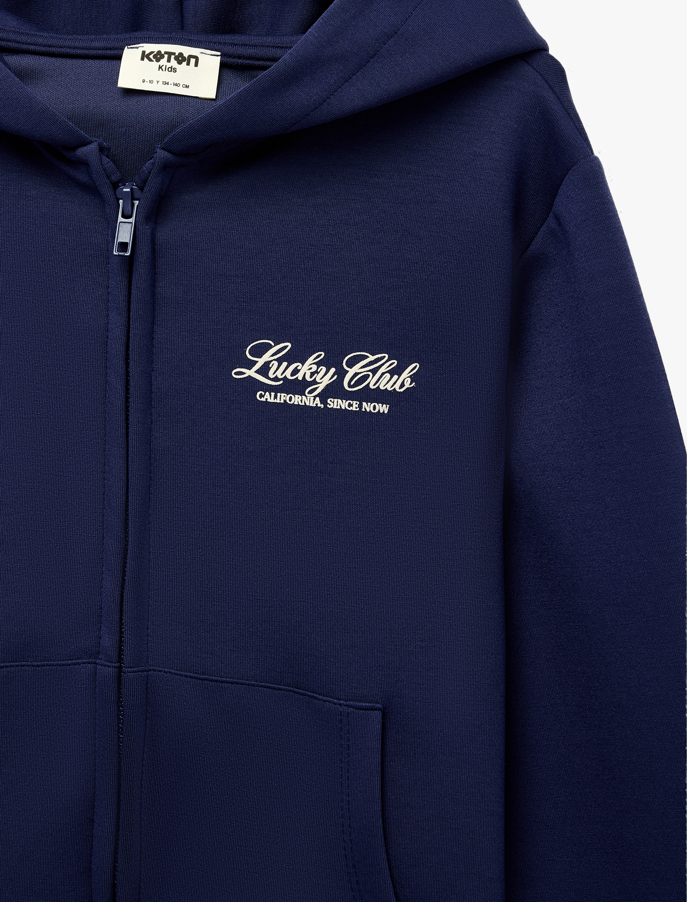  Kız Çocuk Fermuarlı Cepli Baskılı Kapşonlu Modal Sweatshirt