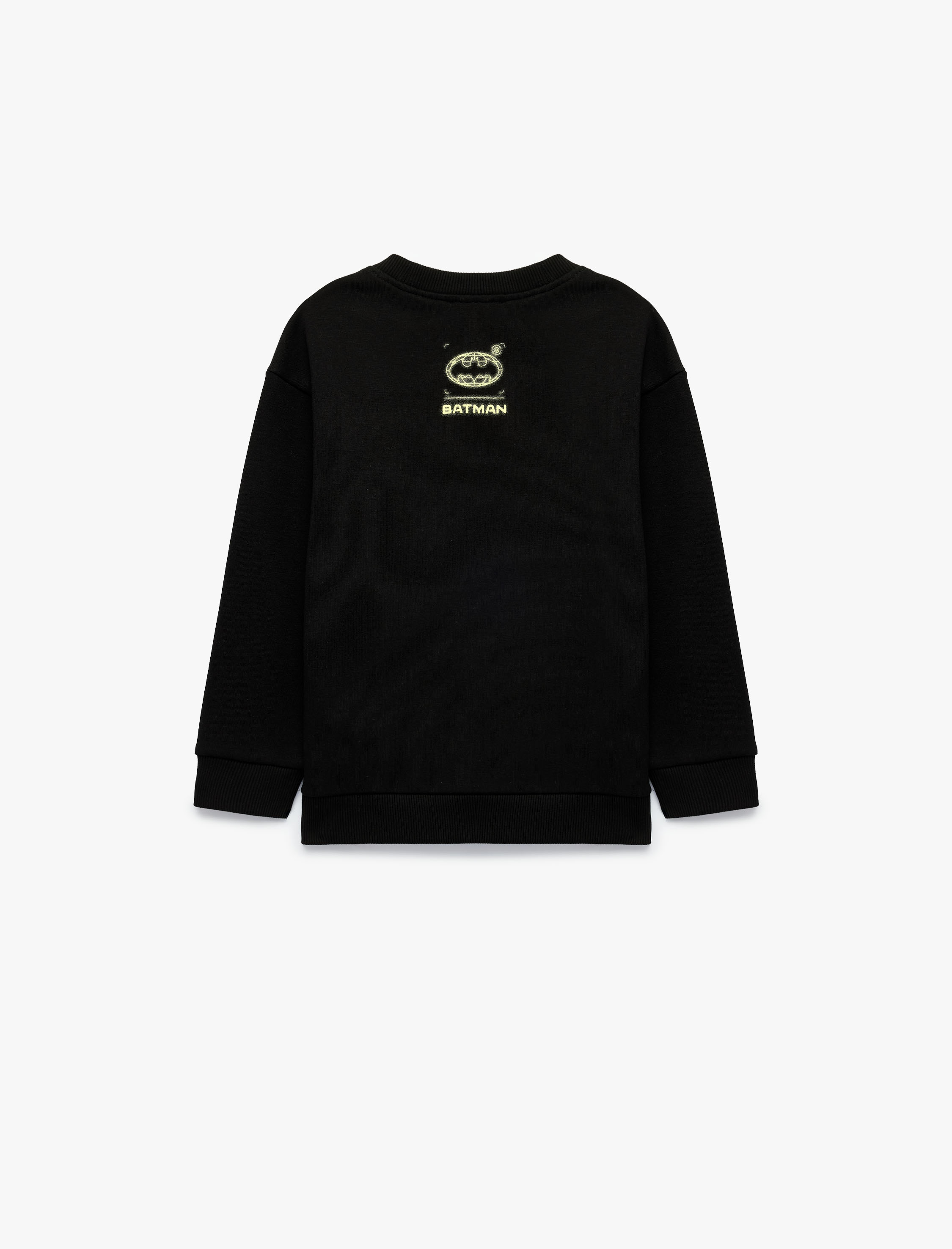  Erkek Çocuk Batman Lisanslı Baskılı Uzun Kollu Bisiklet Yaka Üç İplik Şardonlu Sweatshirt