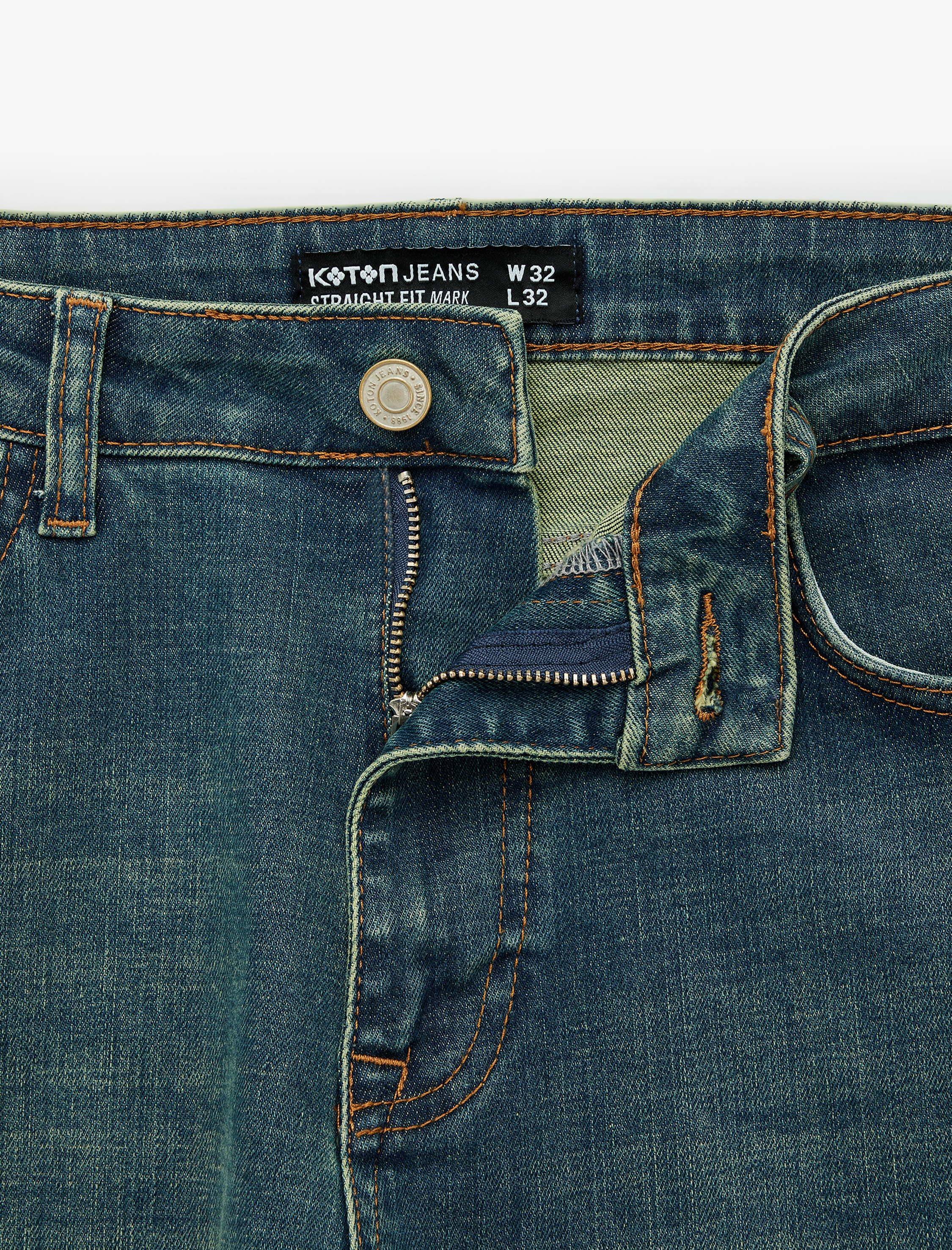   Normal Bel Cepli Pamuklu Straight Jean Pantolon - Mark Jean