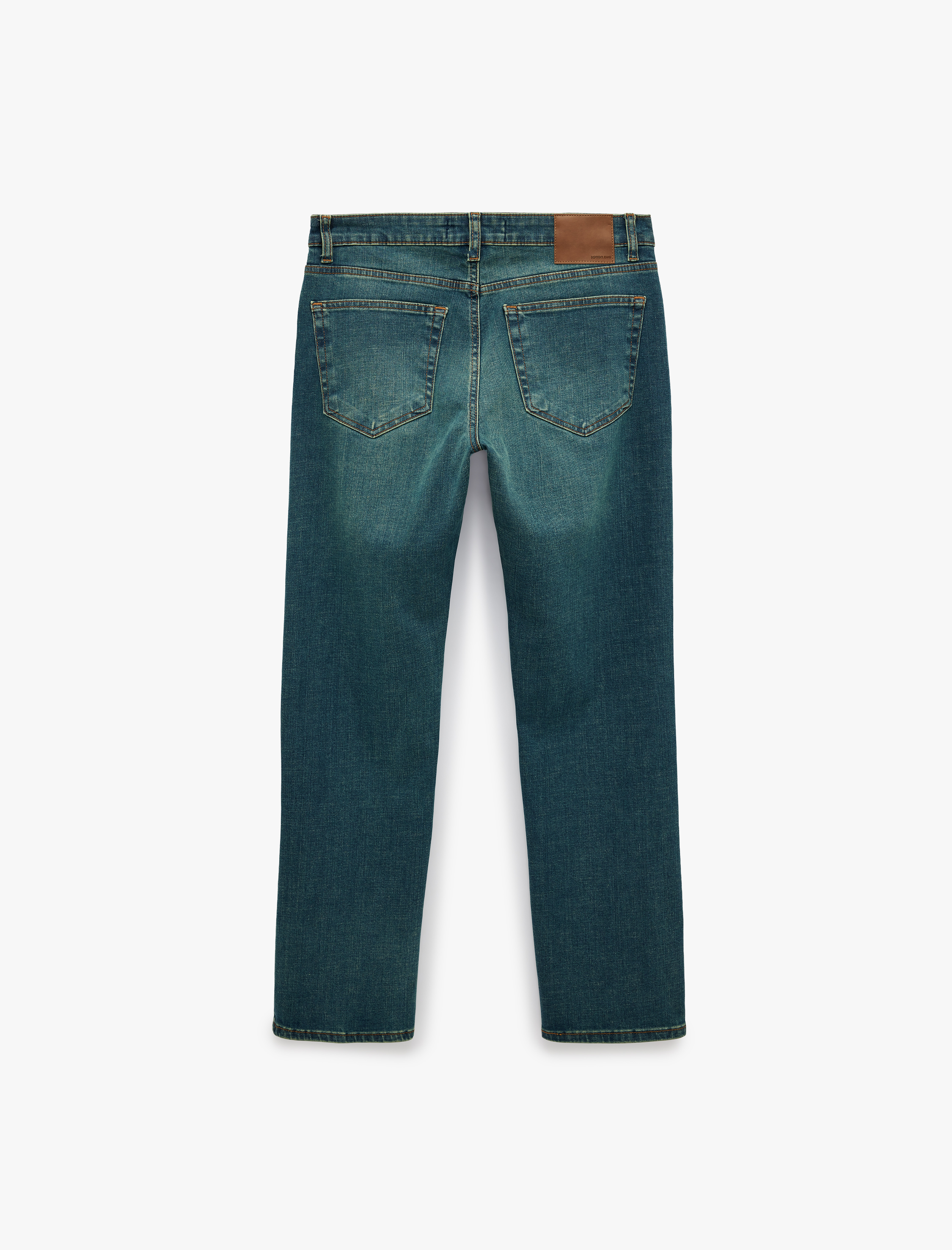   Normal Bel Cepli Pamuklu Straight Jean Pantolon - Mark Jean