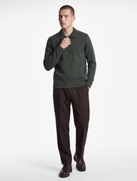 Şardonlu Yaka Uzun Kollu Regular Fit Fermuarlı Sweatshirt