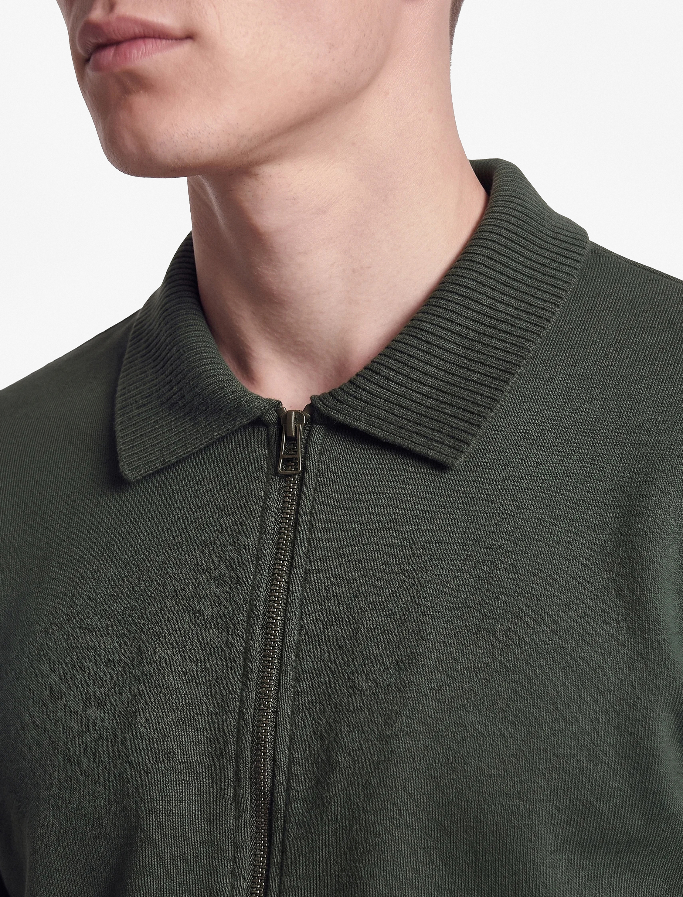   Şardonlu Yaka Uzun Kollu Regular Fit Fermuarlı Sweatshirt