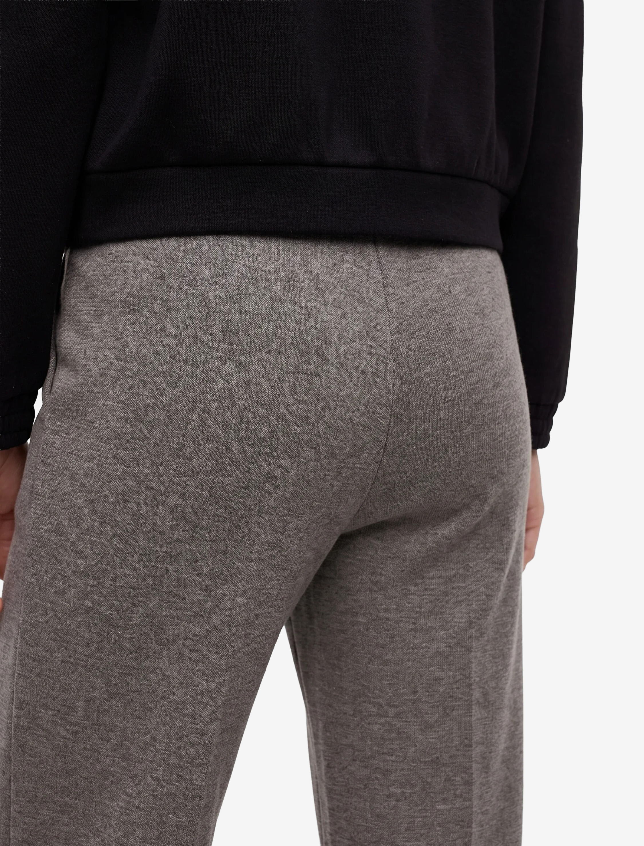   Rahat Kalıp Beli Lastikli Nervürlü Uzun Geniş Paça Pantolon