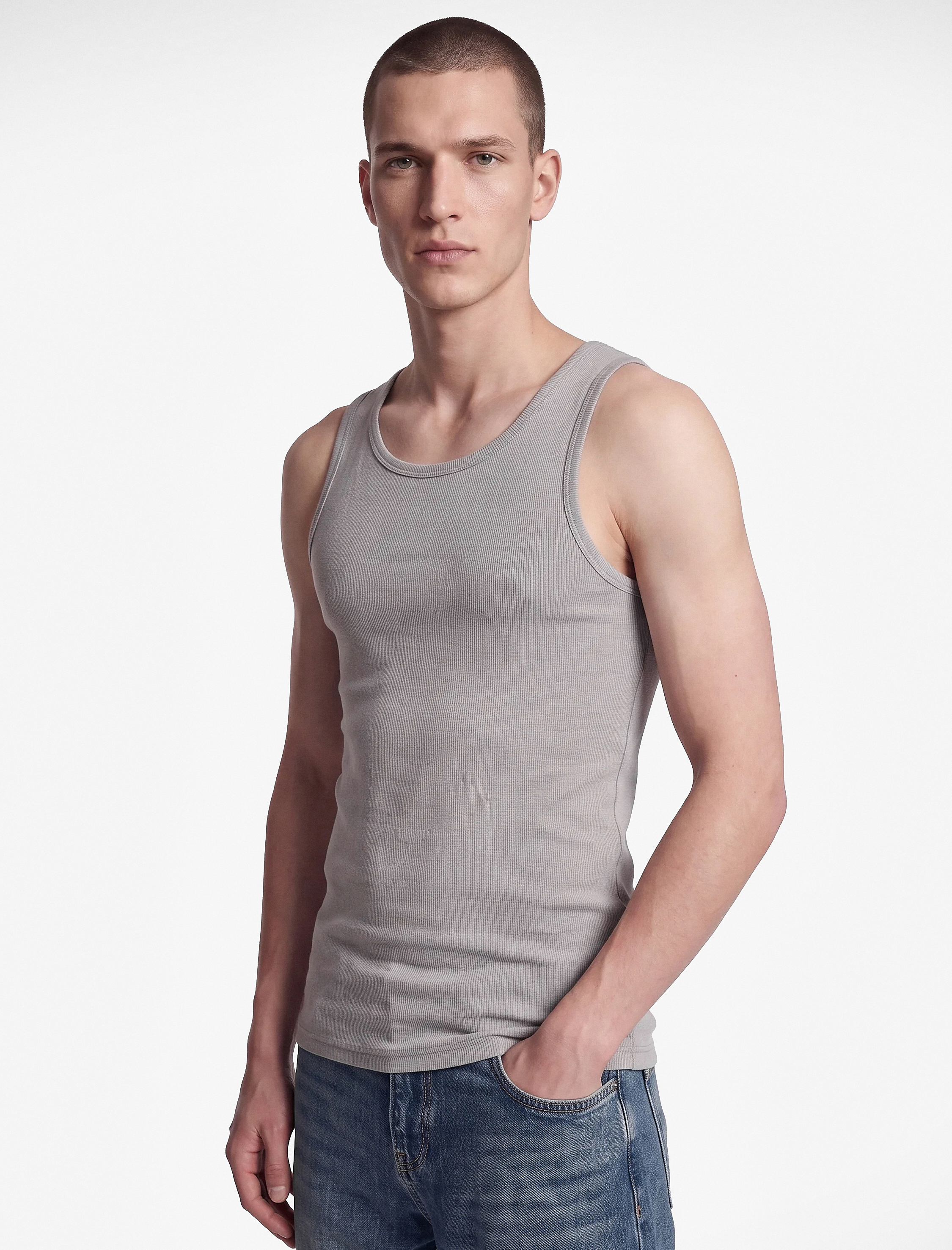  Slim Fit Pamuklu Kolsuz Bisiklet Yaka Basic Atlet