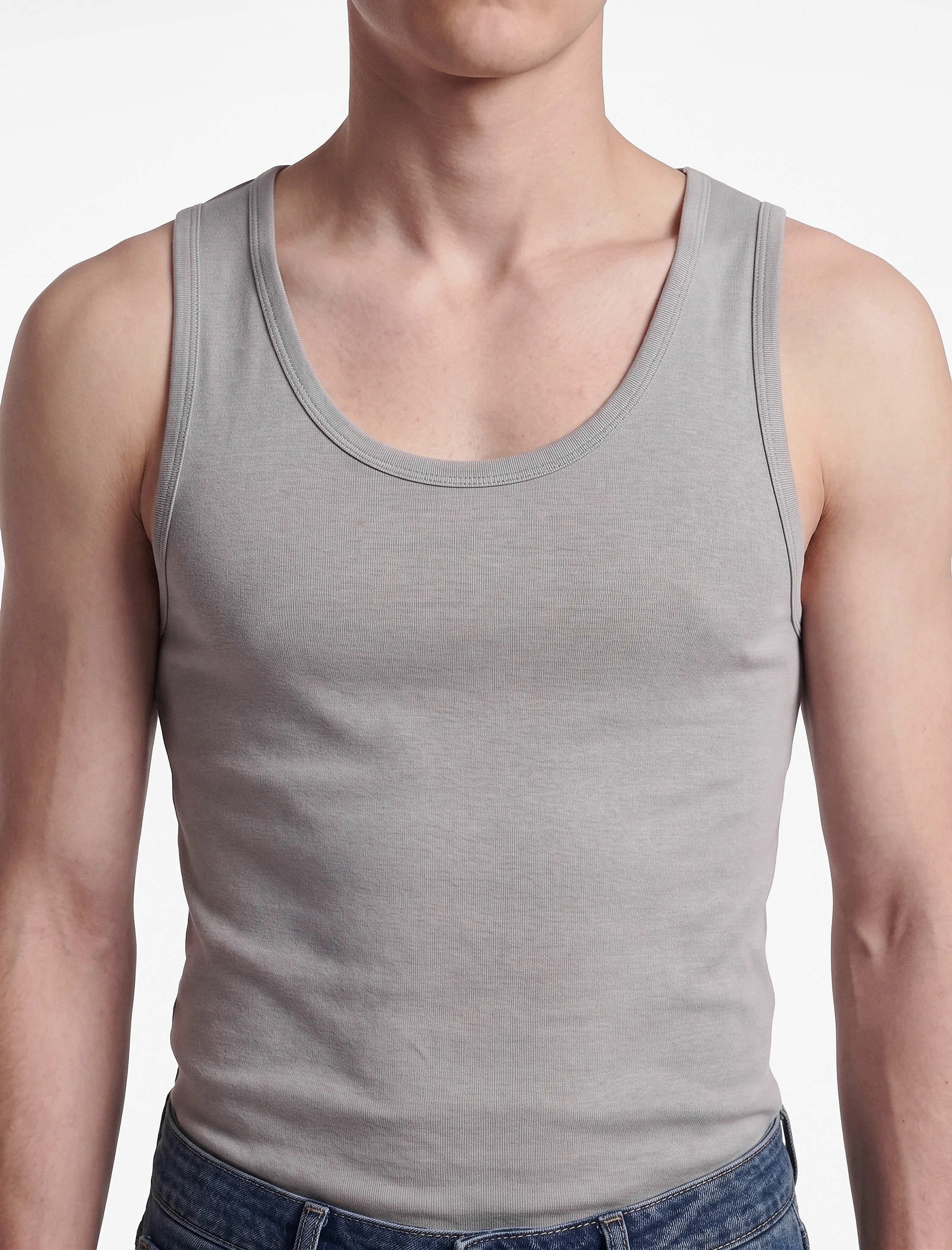   Slim Fit Pamuklu Kolsuz Bisiklet Yaka Basic Atlet