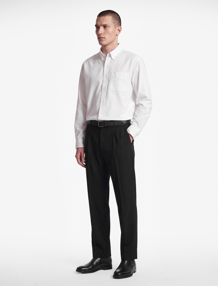  Pamuklu Düğmeli Yaka Oversize Uzun Kollu Oxford Gömlek