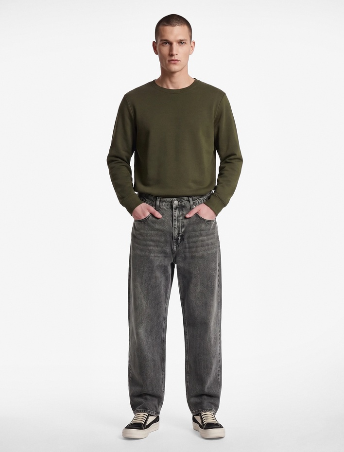  Pamuklu Cepli Rahat Kalıp Super Baggy Jean Pantolon