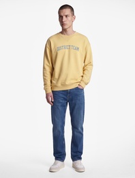 Rahat Kalıp Uzun Kollu Üç İplik Bisiklet Yaka Pamuklu Baskılı Sweatshirt
