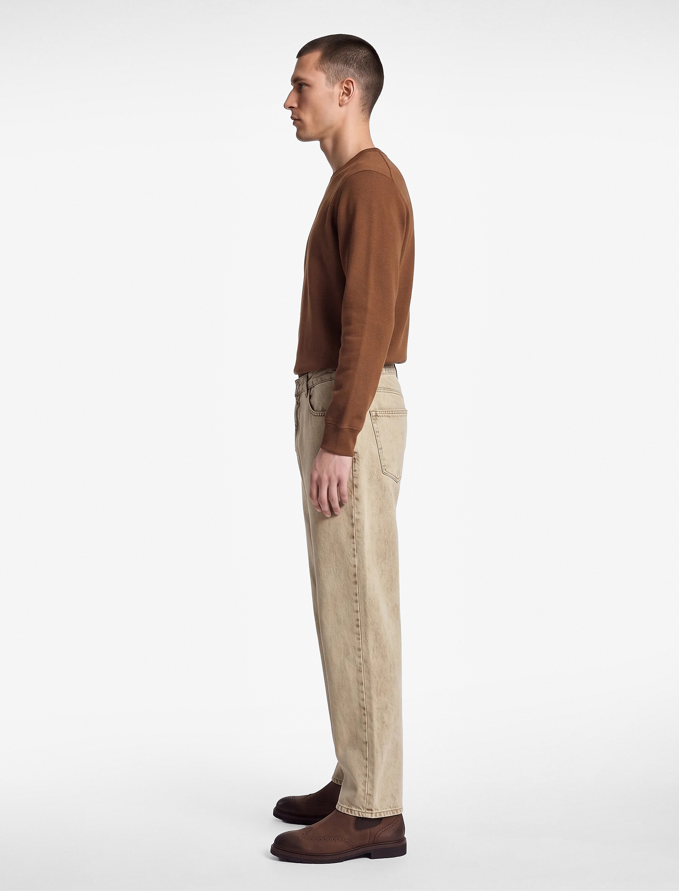   Pamuklu Rahat Kalıp Cepli Baggy Jean Pantolon