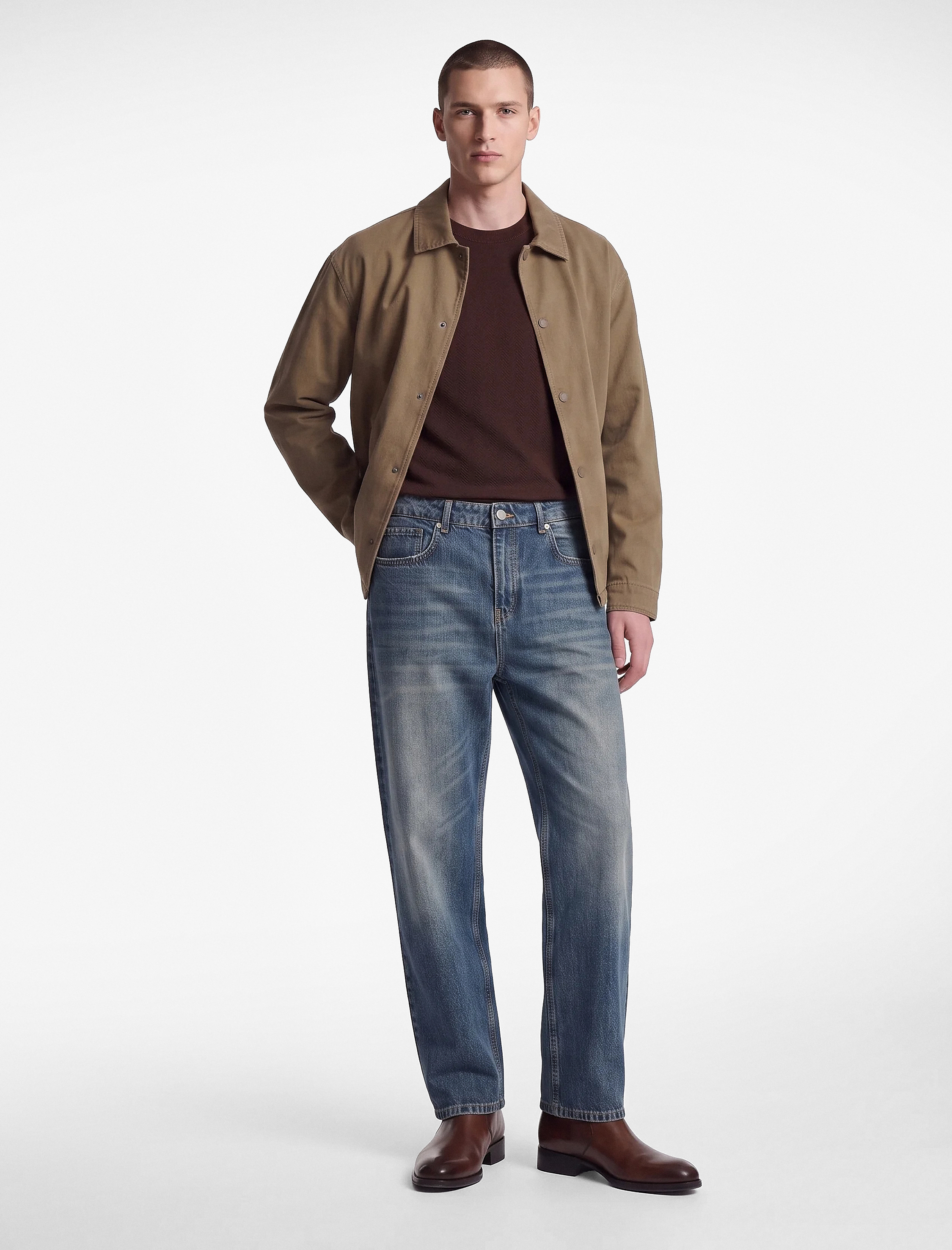   Normal Bel Rahat Kalıp Cepli Pamuklu Baggy Jean Pantolon