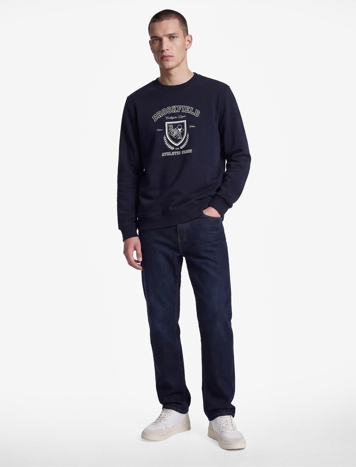  Uzun Kollu Baskılı Üç İplik Şardonlu Bisiklet Yaka Baskılı Sweatshirt