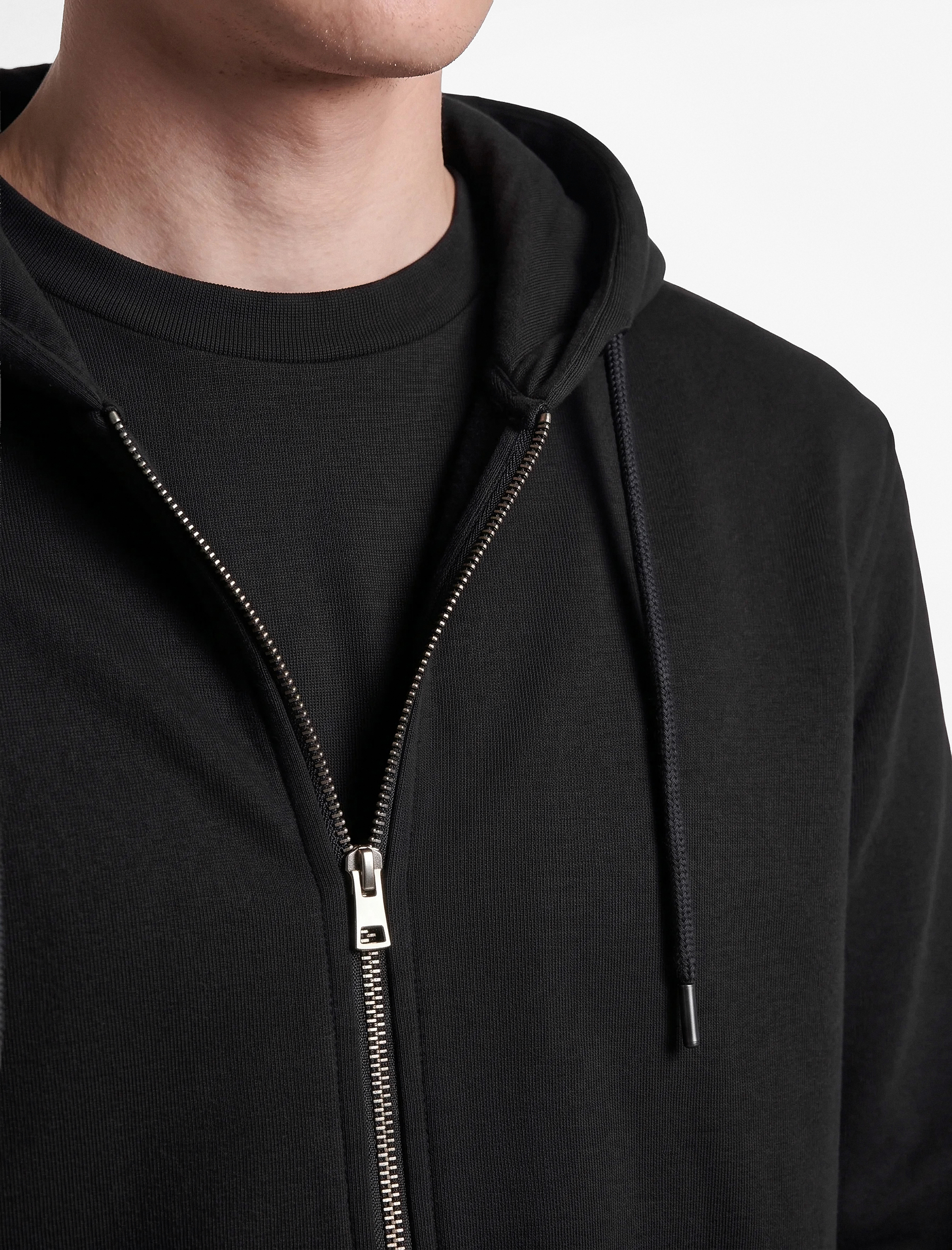   Şardonlu Regular Fit Kapüşonlu Fermuarlı Uzun Kollu Kanguru Cepli Sweatshirt