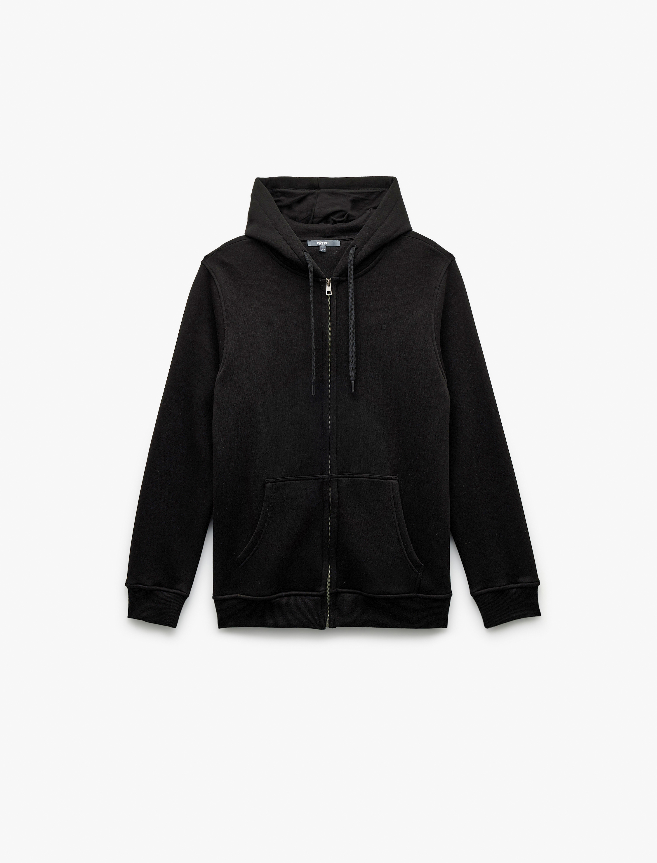   Şardonlu Regular Fit Kapüşonlu Fermuarlı Uzun Kollu Kanguru Cepli Sweatshirt