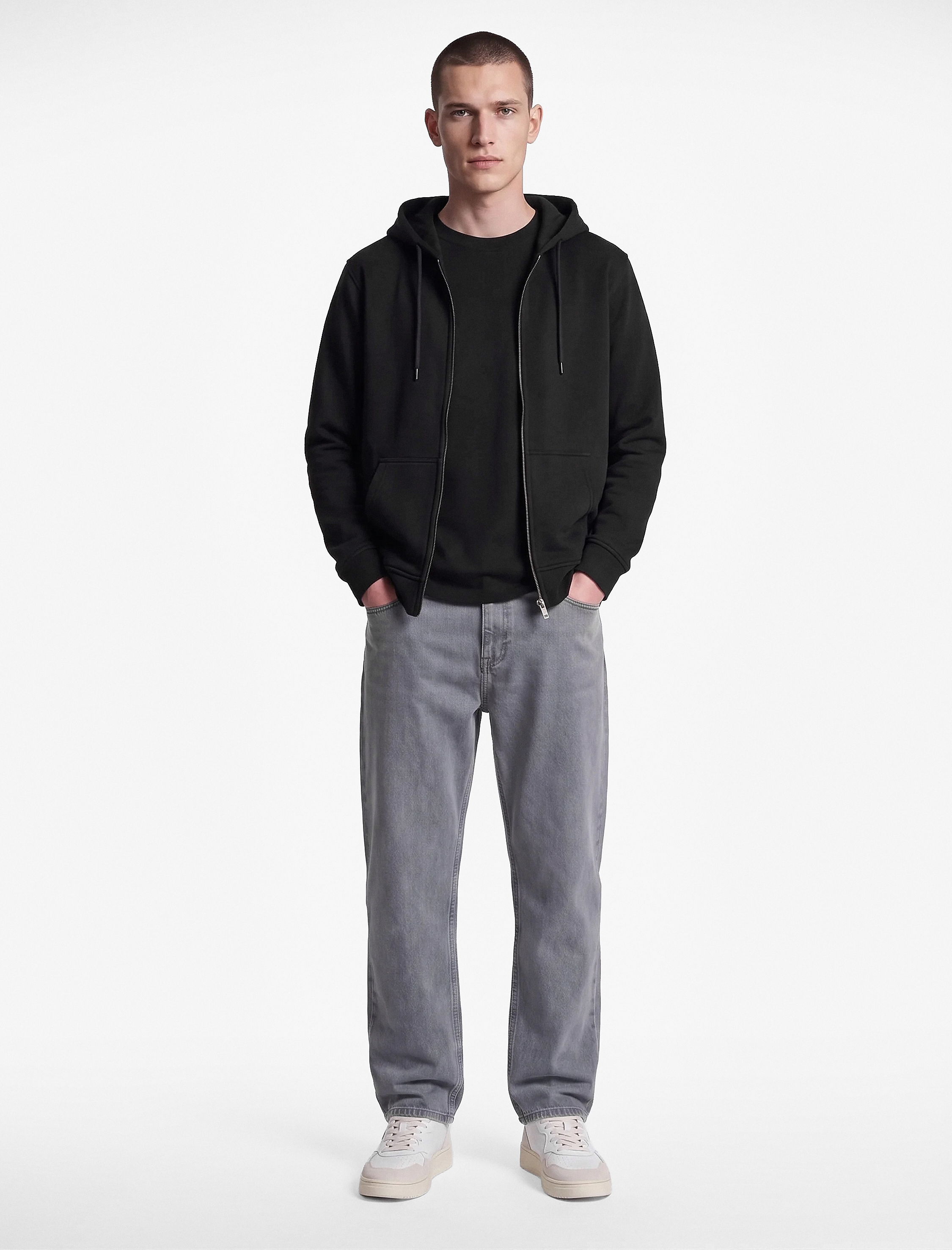   Şardonlu Regular Fit Kapüşonlu Fermuarlı Uzun Kollu Kanguru Cepli Sweatshirt