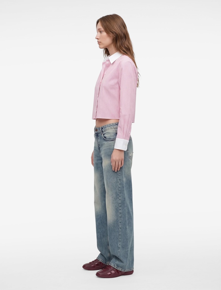  Pamuklu Cepli Düşük Bel Düz Paça Baggy Denim Pantolon - Baggy Jeans