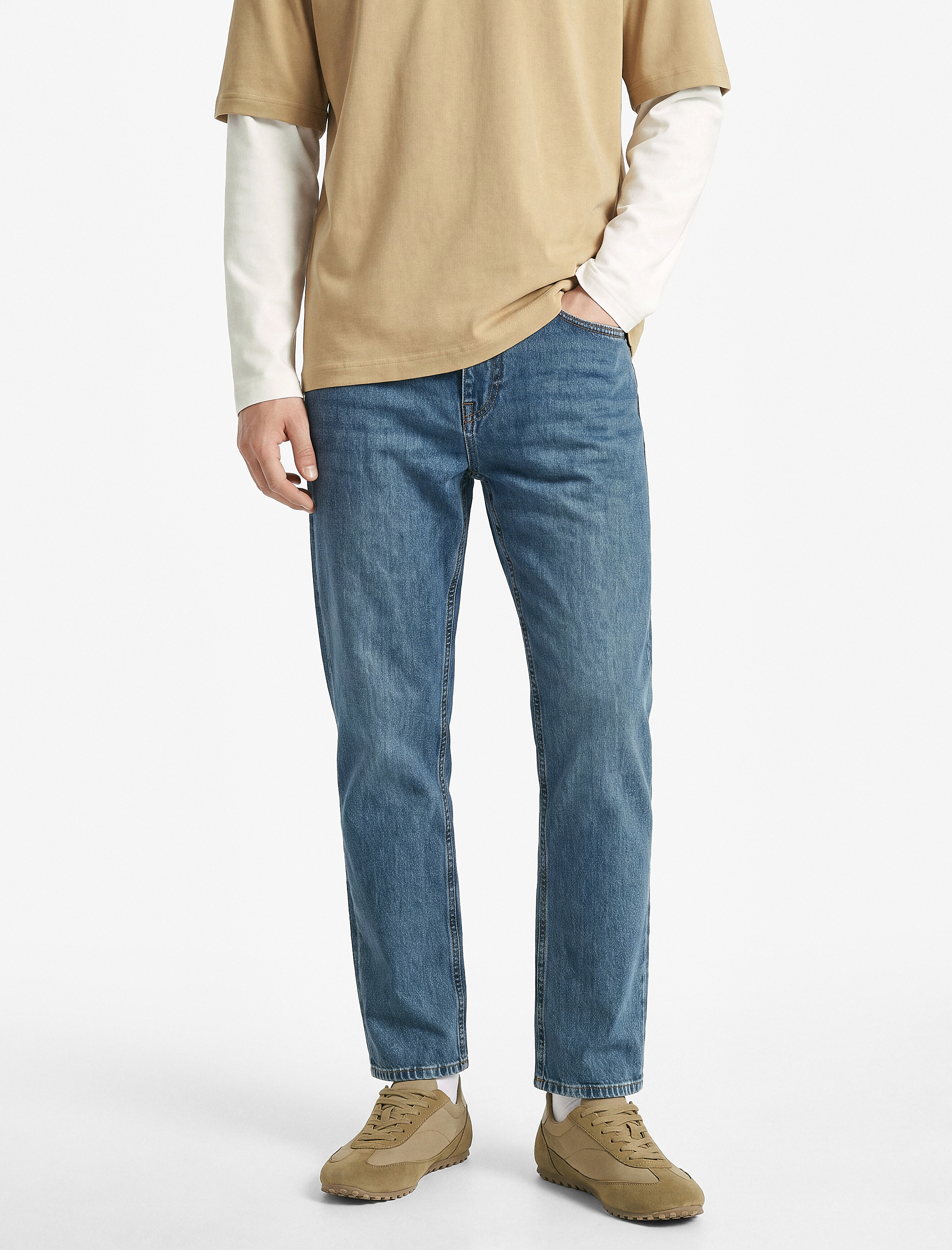   Normal Bel Cepli Pamuklu Straight Fit Jean Pantolon - Mark Jean