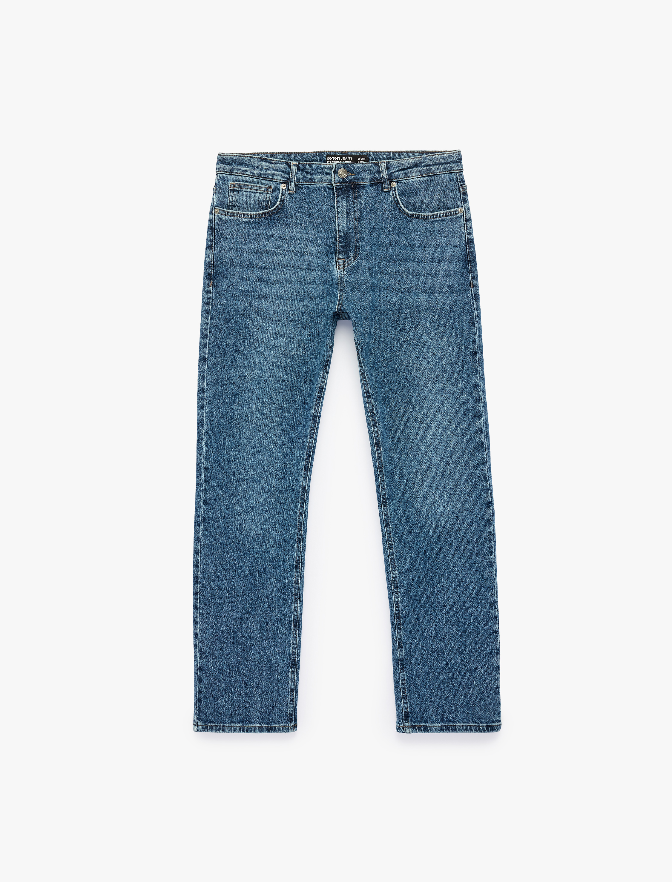   Normal Bel Cepli Pamuklu Straight Fit Jean Pantolon - Mark Jean