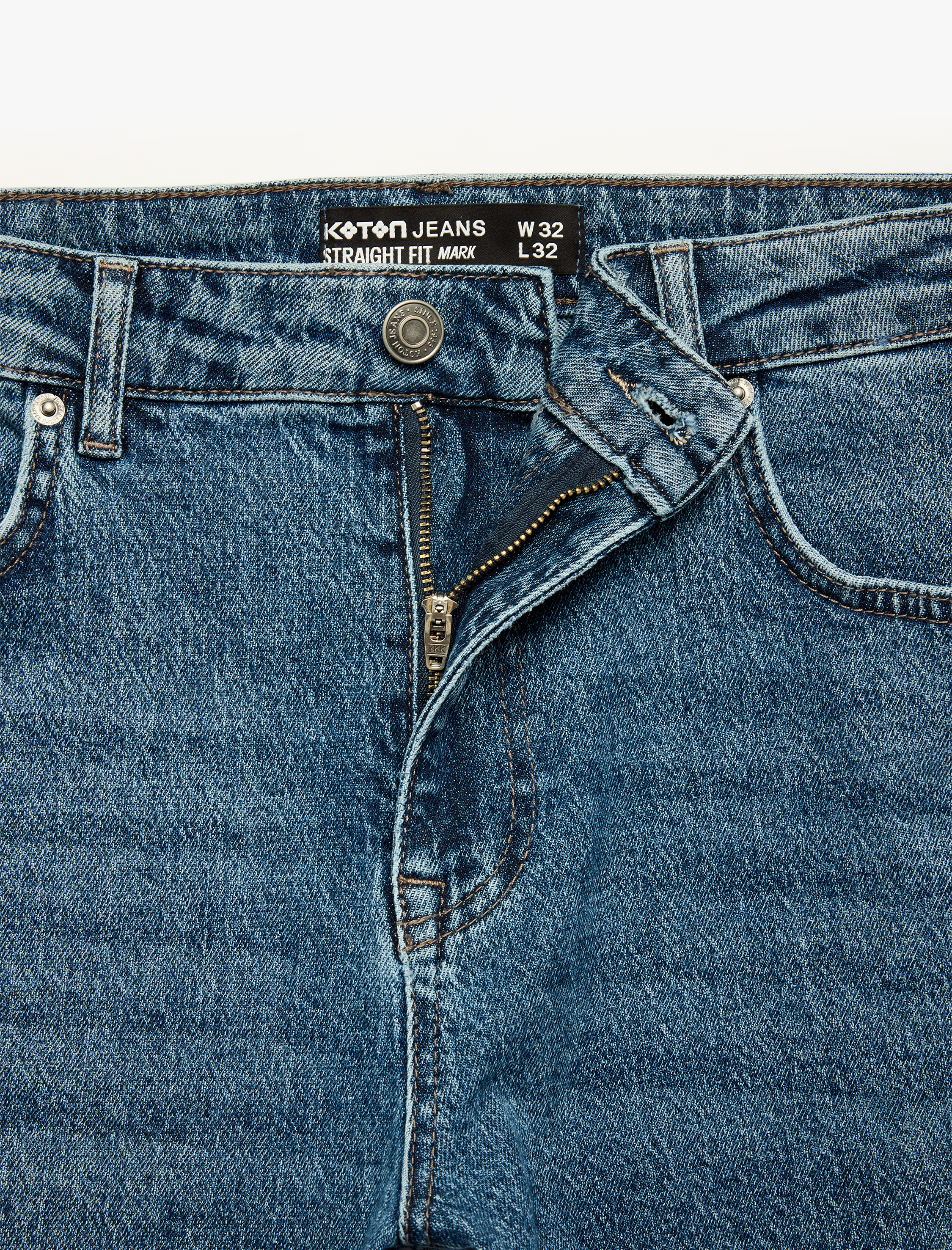   Normal Bel Cepli Pamuklu Straight Fit Jean Pantolon - Mark Jean
