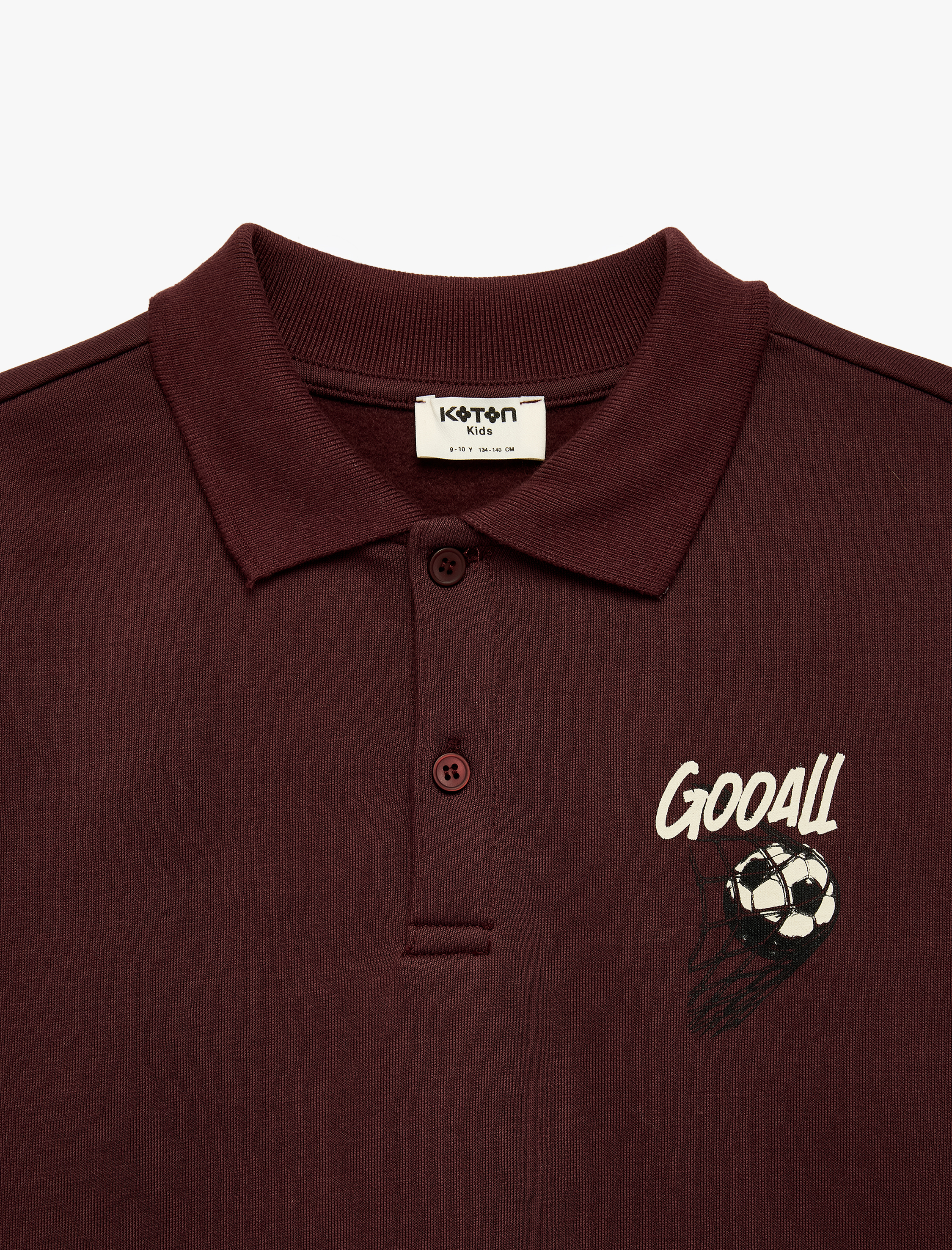  Erkek Çocuk Baskılı Şardonlu Uzun Kollu Regular Fit Polo Yaka Sweatshirt