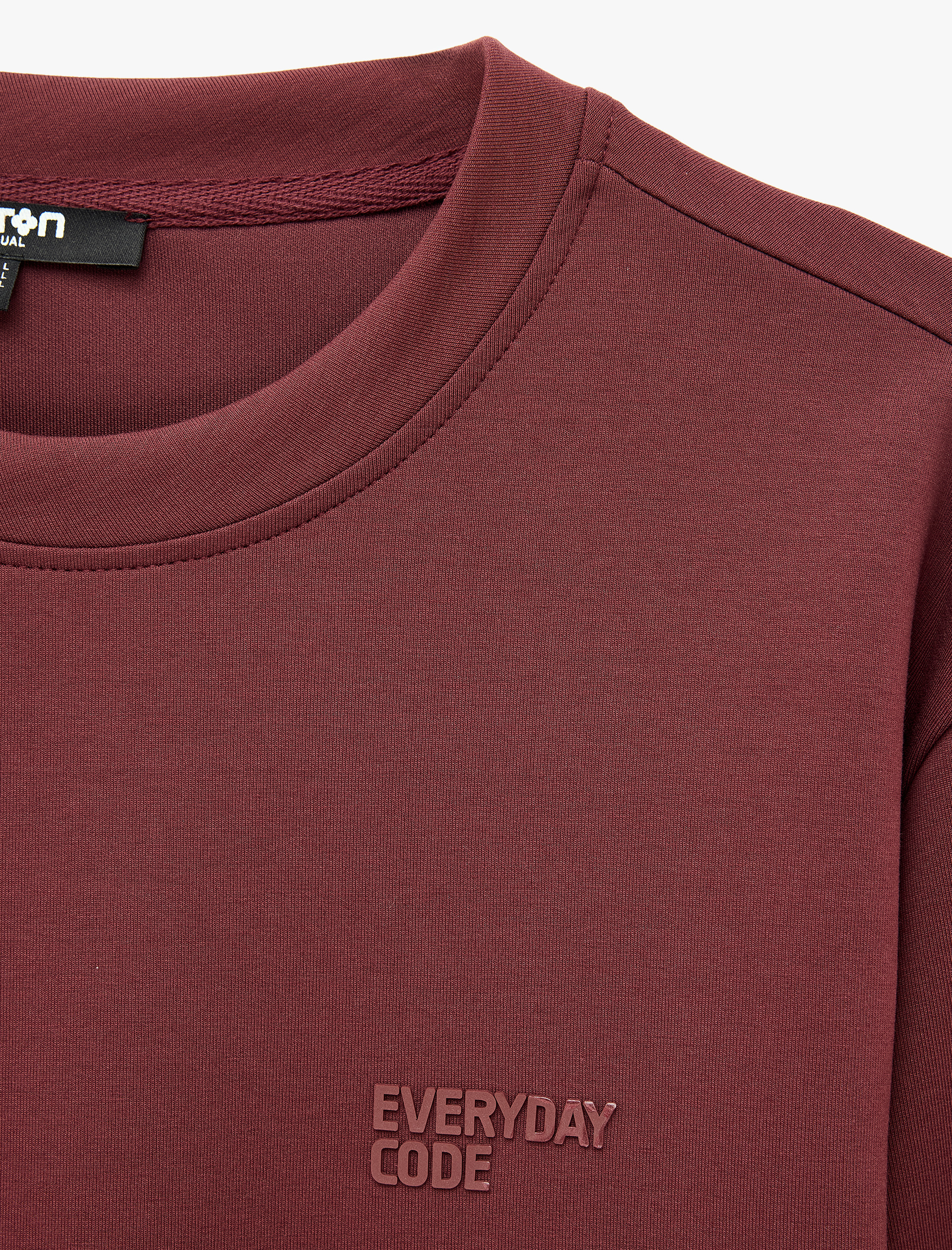   Üç İplik Şardonlu Uzun Kollu Bisiklet Yaka Baskılı Sweatshirt