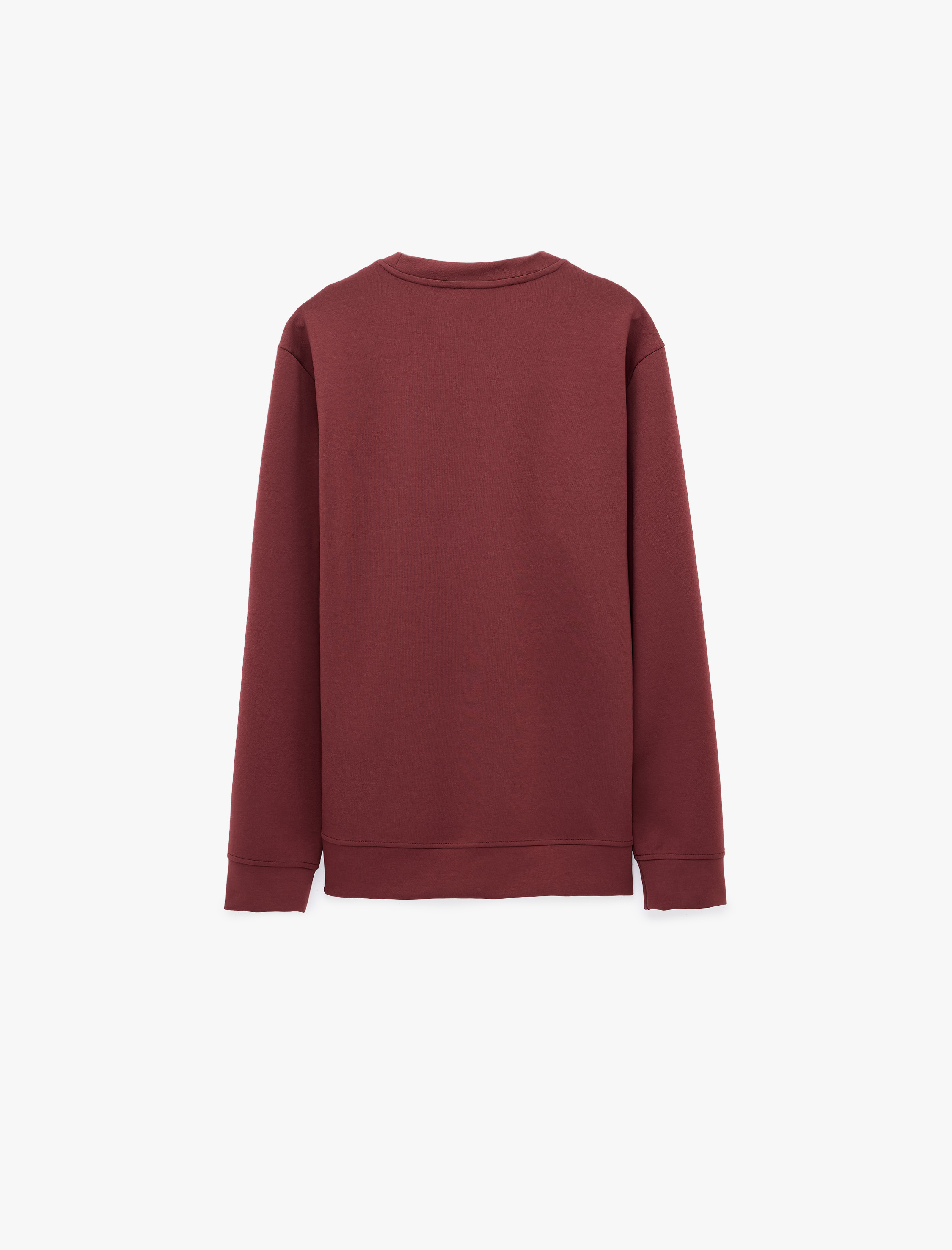   Üç İplik Şardonlu Uzun Kollu Bisiklet Yaka Baskılı Sweatshirt