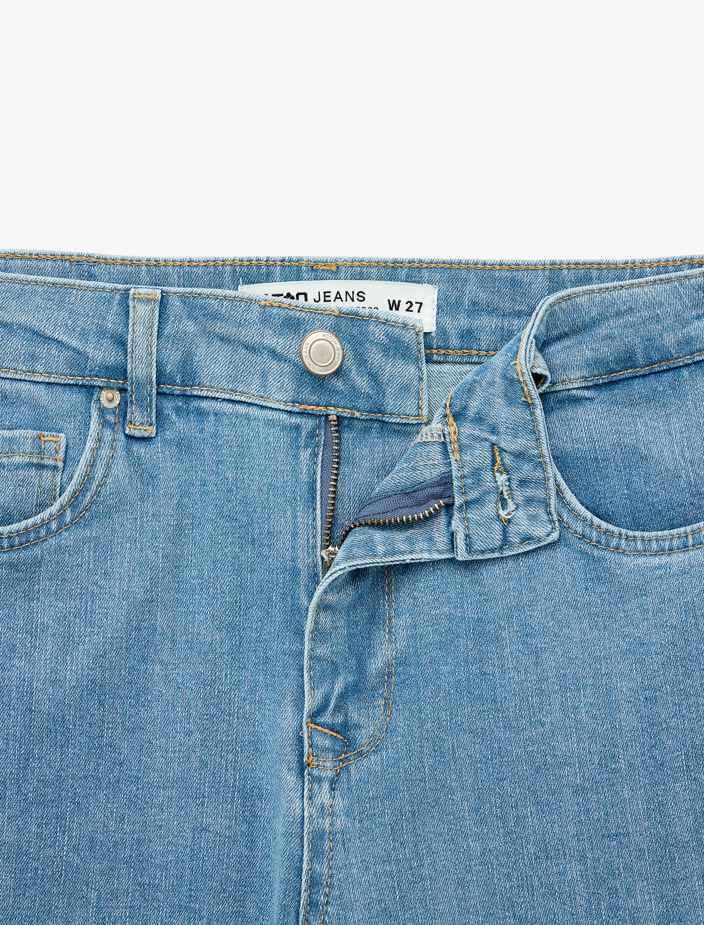   Pamuklu Dar Kesim Cepli İspanyol Paça Denim Pantolon - Flare Jeans