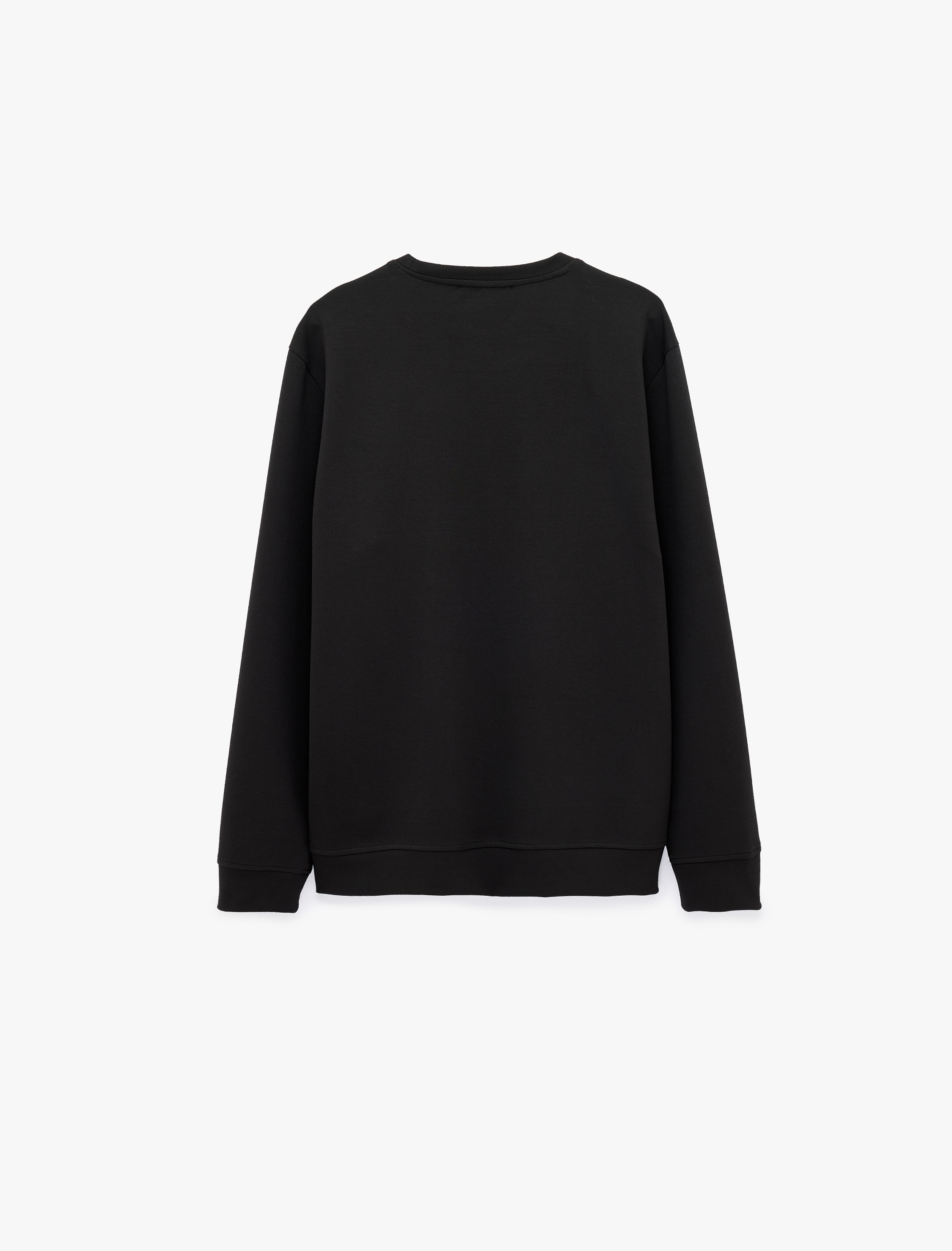   Üç İplik Şardonlu Uzun Kollu Bisiklet Yaka Baskılı Sweatshirt