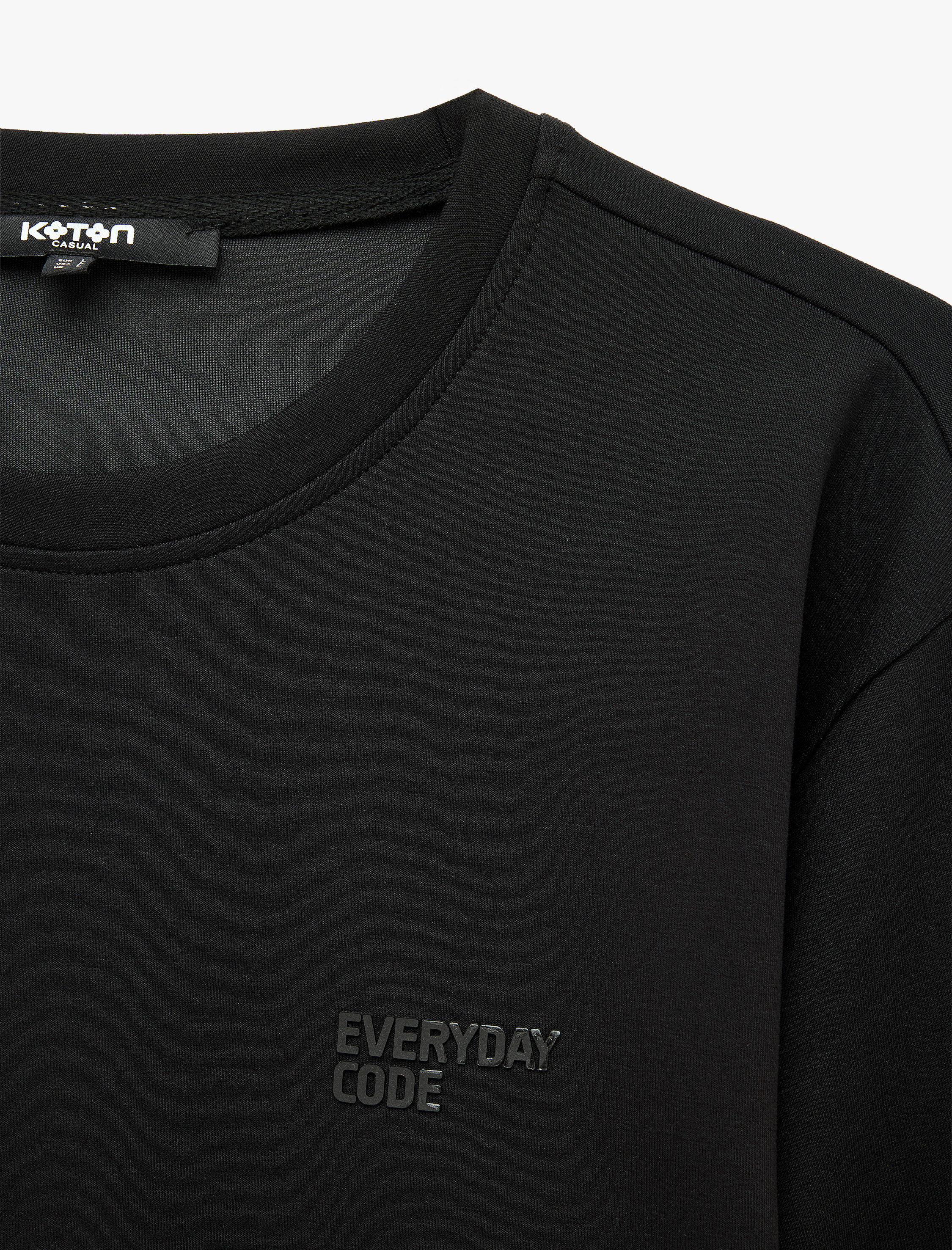   Üç İplik Şardonlu Uzun Kollu Bisiklet Yaka Baskılı Sweatshirt