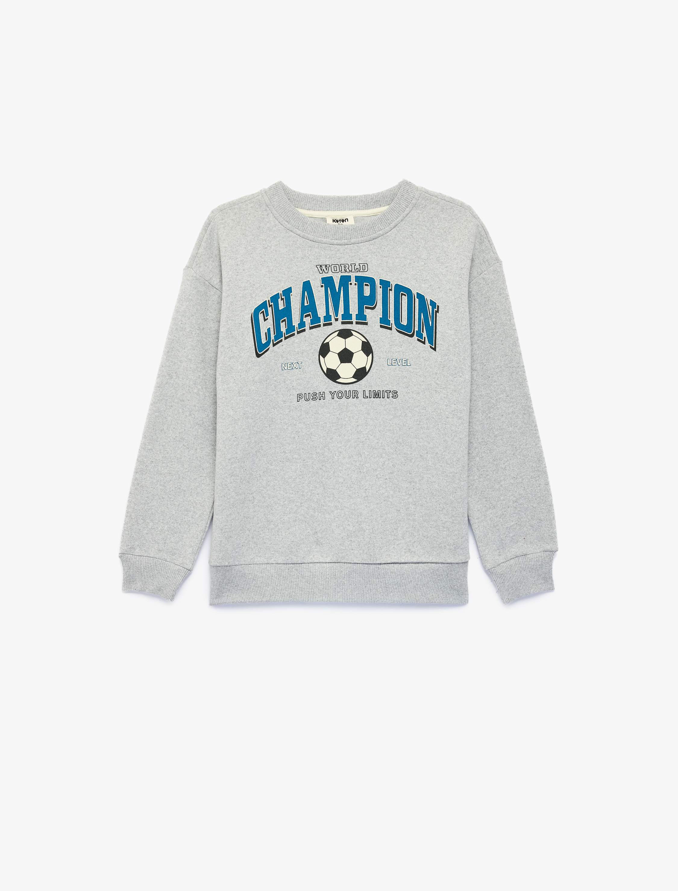  Erkek Çocuk Uzun Kollu Bisiklet Yaka Şardonlu Baskılı Sweatshirt