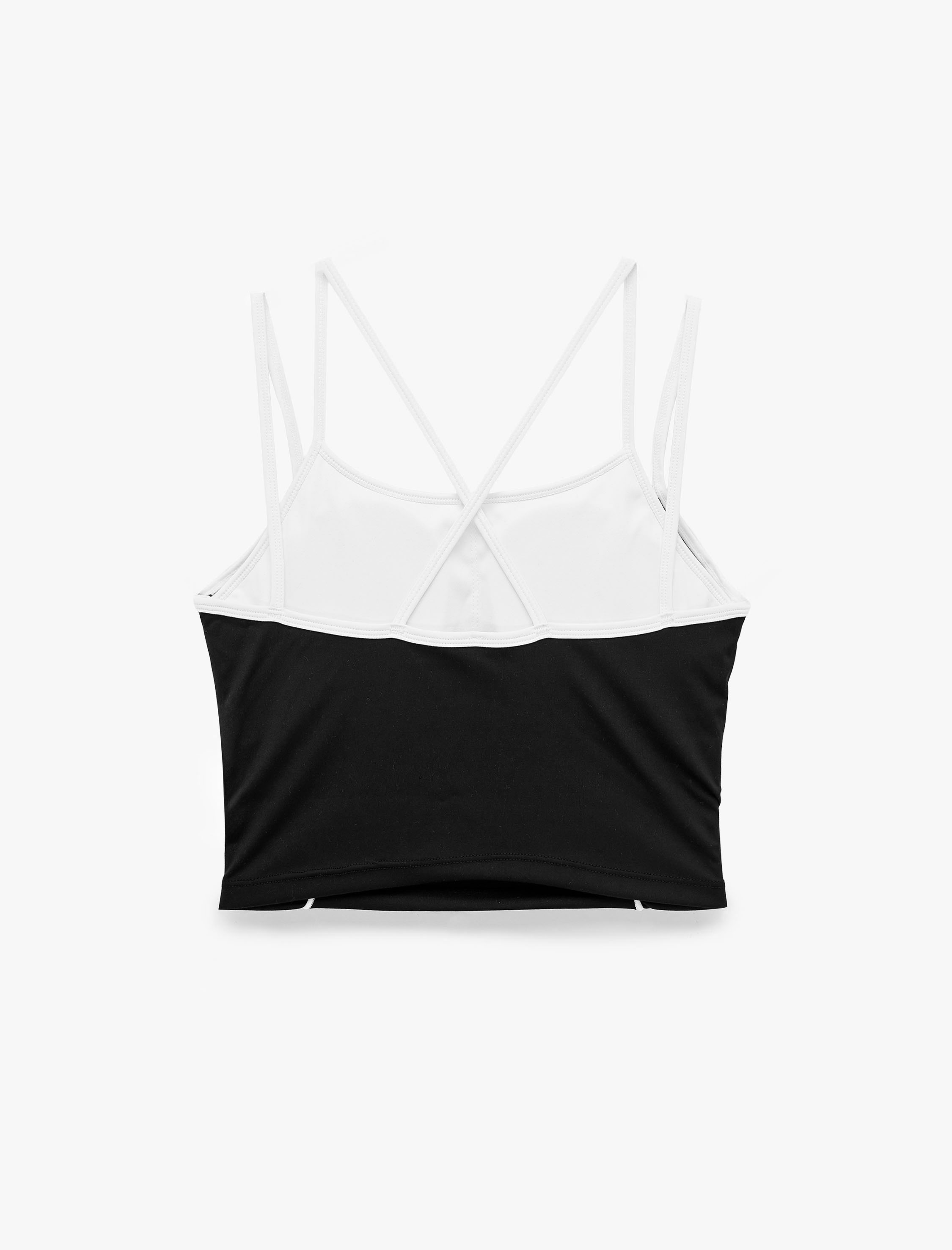   Slim Fit Katlı İp Askılı Biyeli Kolsuz Spor Atlet
