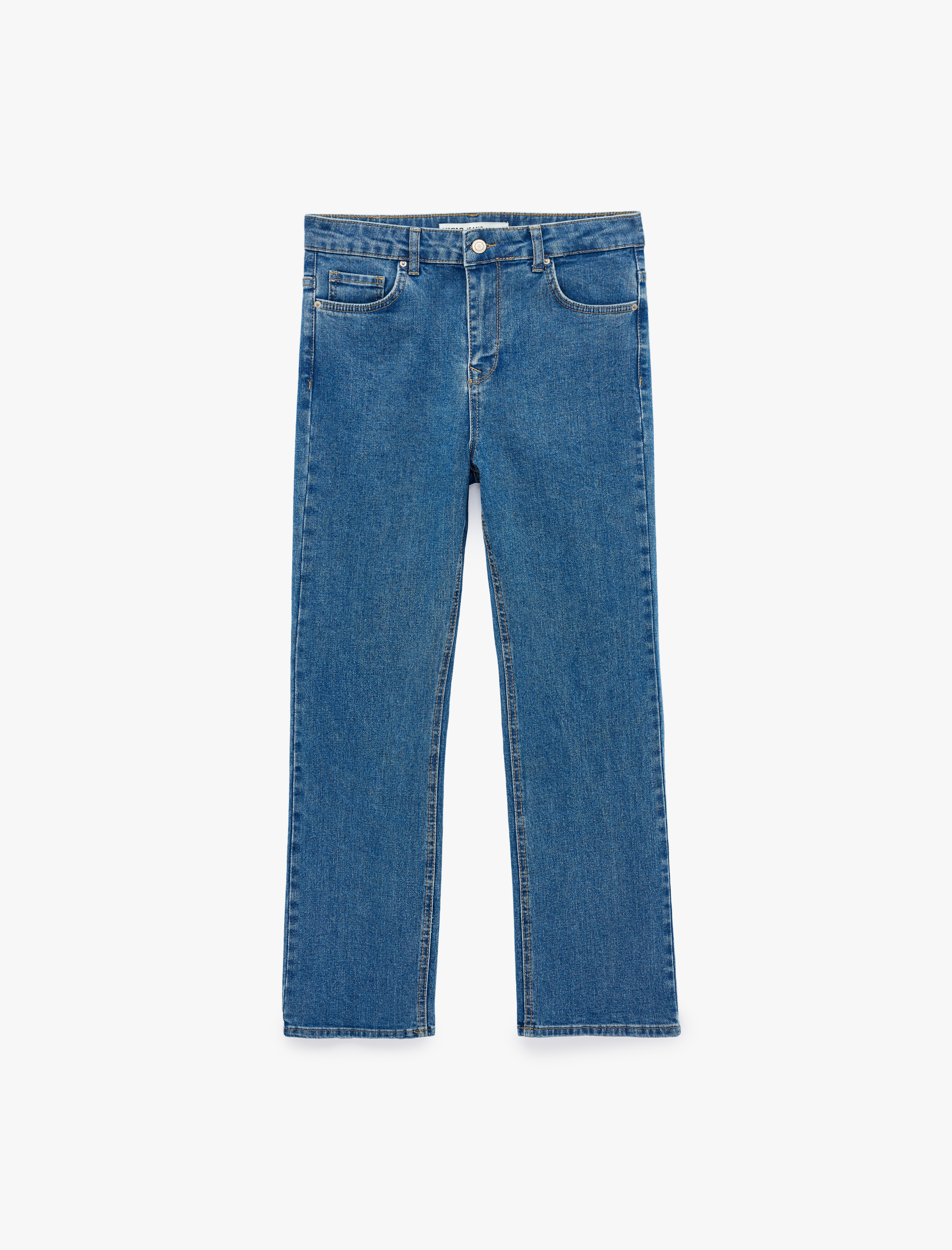   Pamuklu Dar Kesim Cepli İspanyol Paça Denim Pantolon - Flare Jeans
