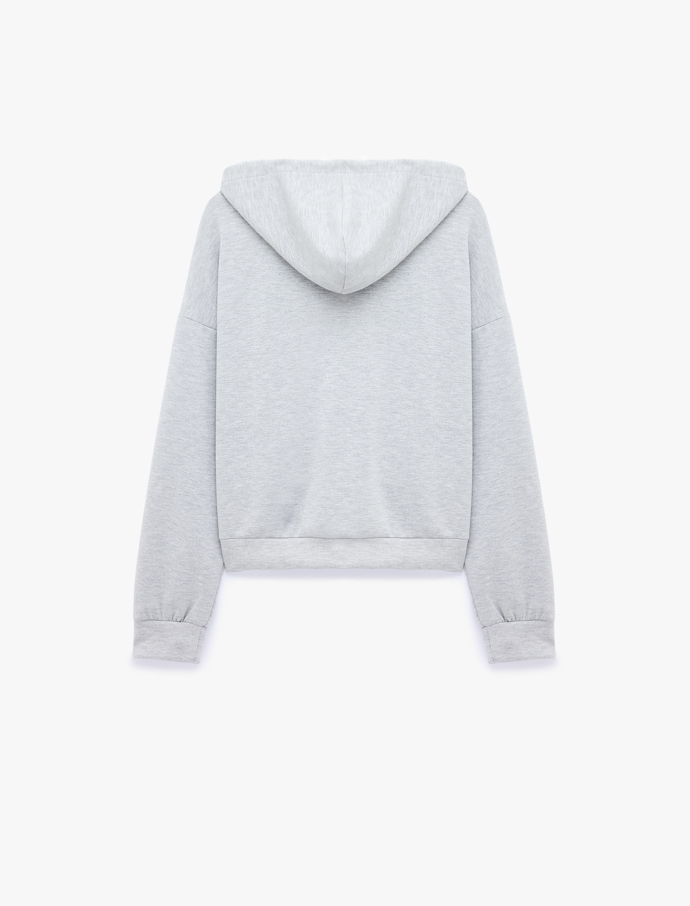   Kapüşonlu Fermuarlı Kanguru Cepli Boxy Modal Sweatshirt