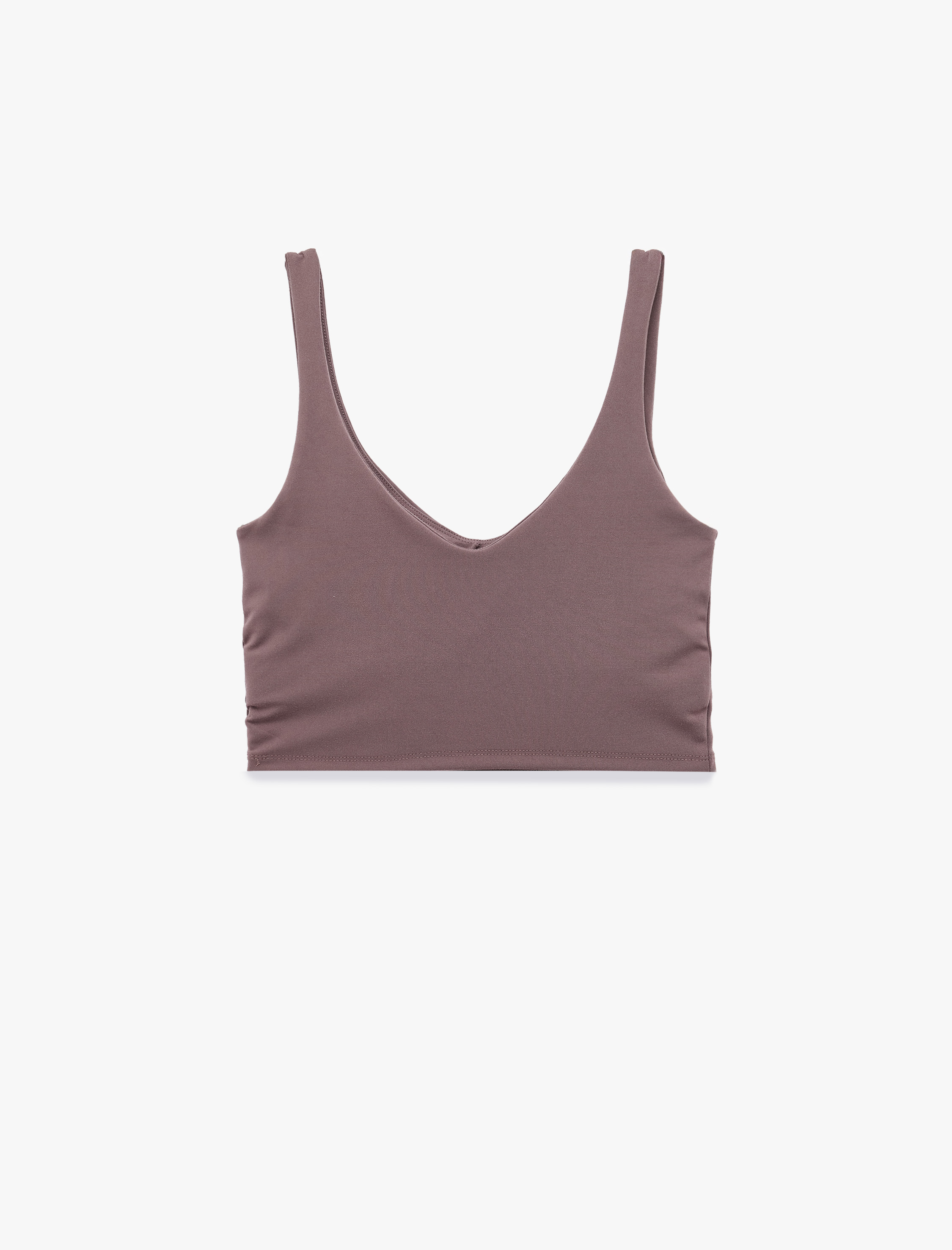   Slim Fit Kolsuz V Yaka Kaplı Sporcu Sütyeni