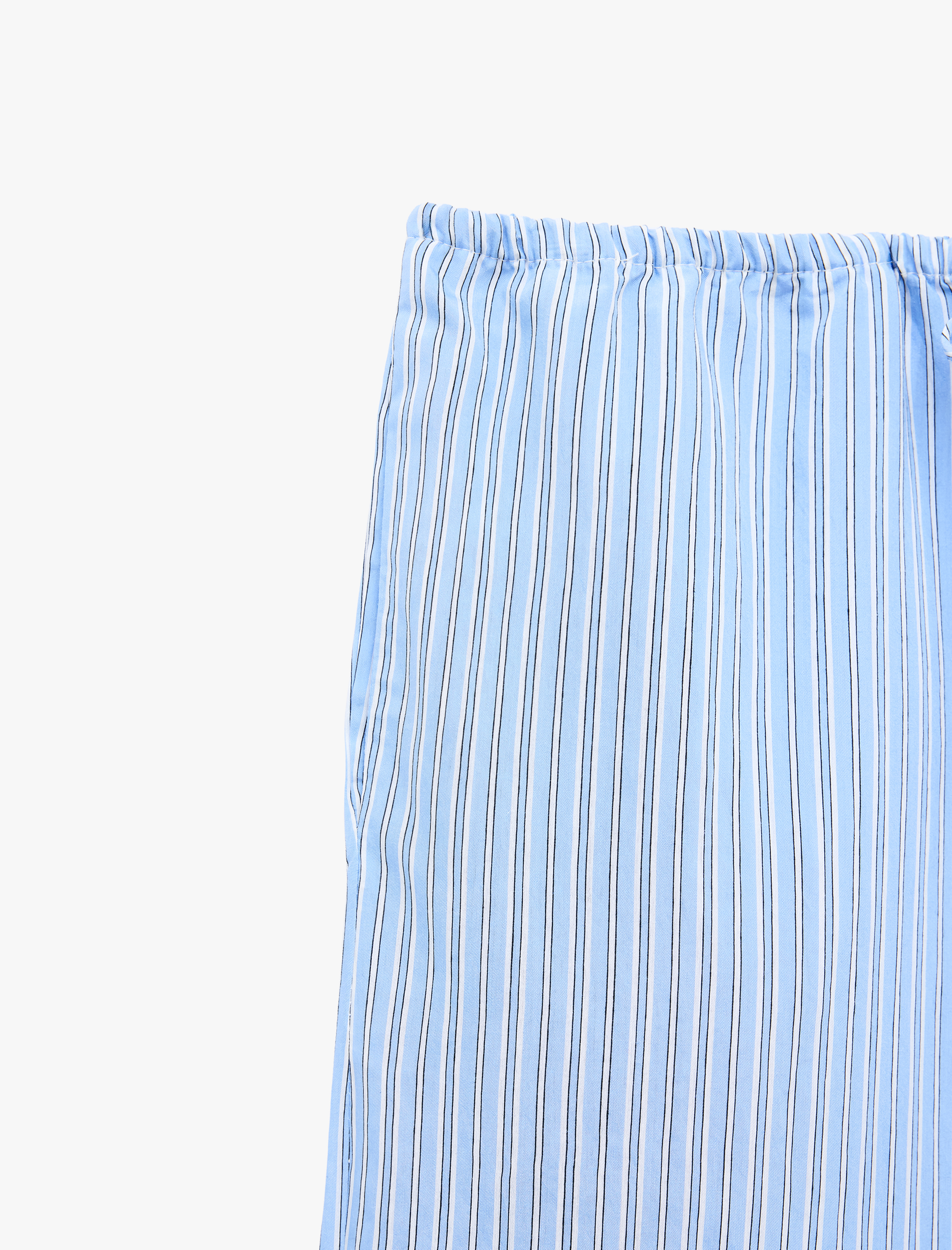  Rahat Kalıp Beli Bağcıklı Viskon Çizgili Pijama Altı