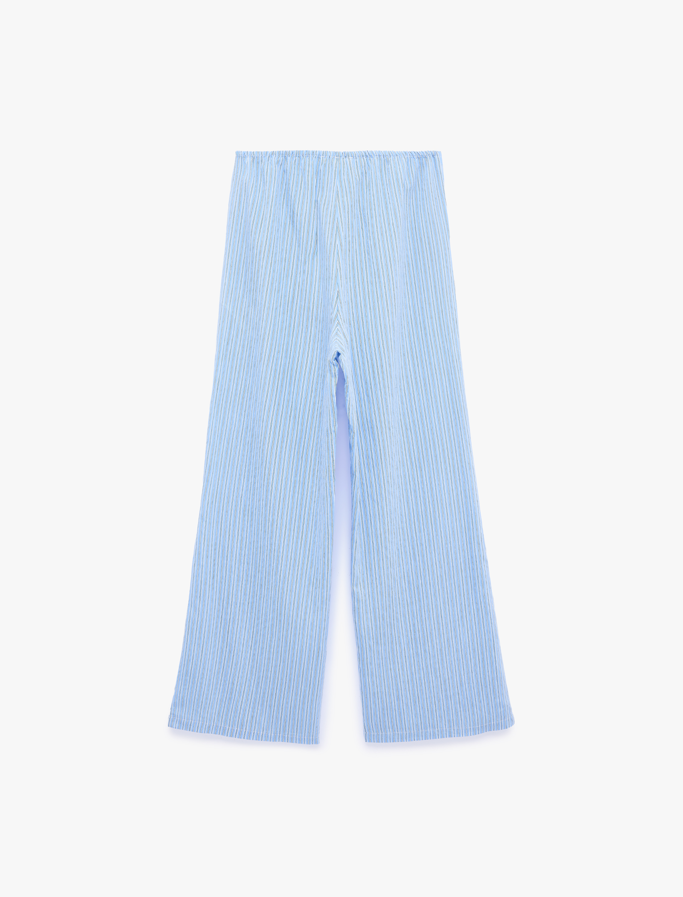  Rahat Kalıp Beli Bağcıklı Viskon Çizgili Pijama Altı
