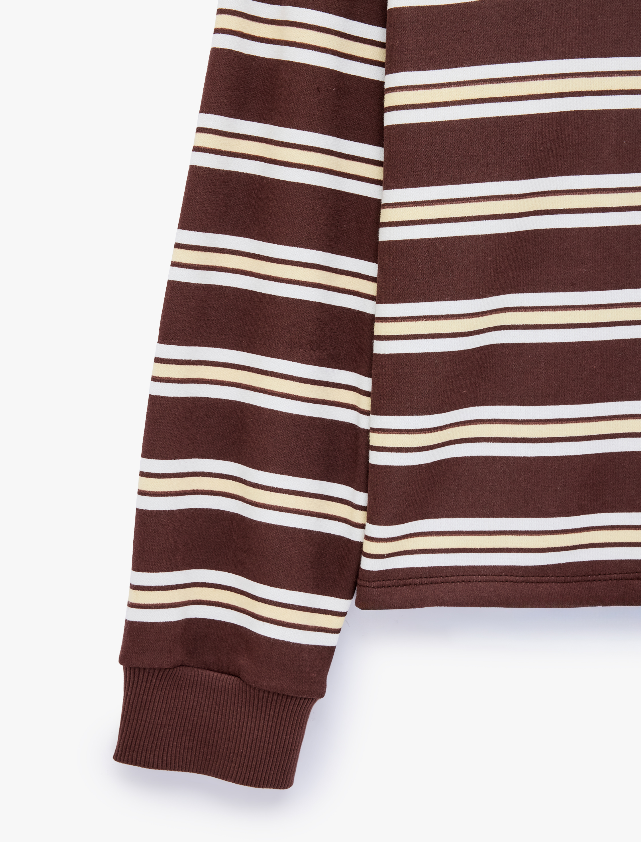   Rahat Kalıp Uzun Kollu Çizgili Polo Yaka Sweatshirt