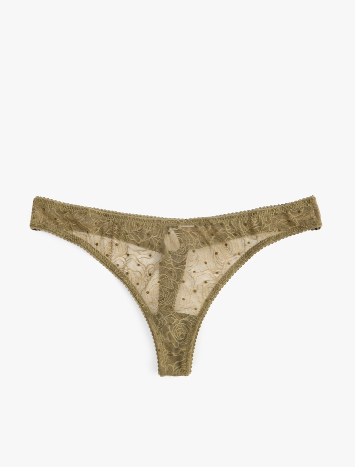  Çiçekli Dantelli String Külot